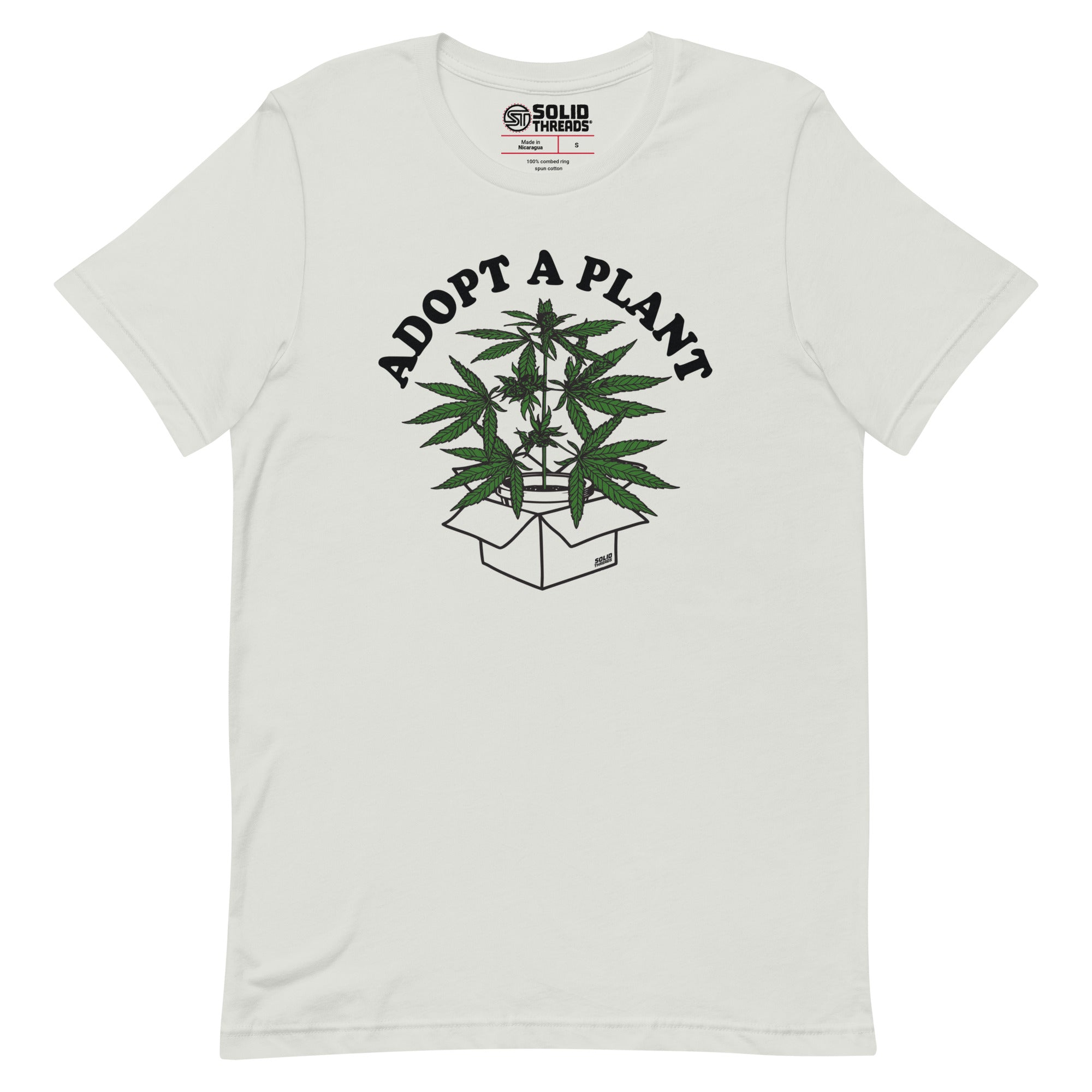 Men's Adopt A Plant Vintage Soft Style T-Shirt | Funny Marijuana Tee | Solid Threads