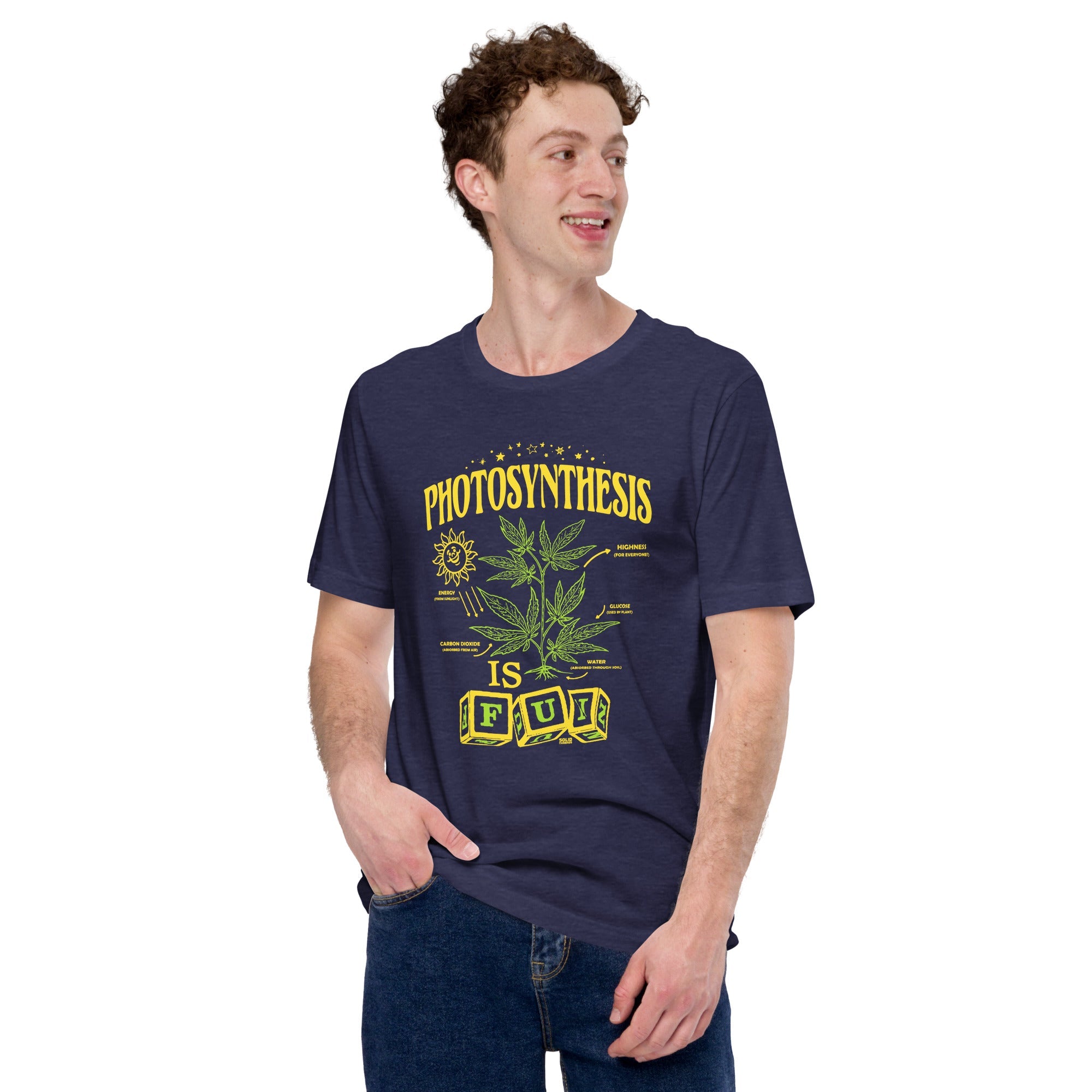 Men's Photosynthesis Is Fun Vintage Soft Style T-Shirt | Funny Marijuana Tee | Solid Threads