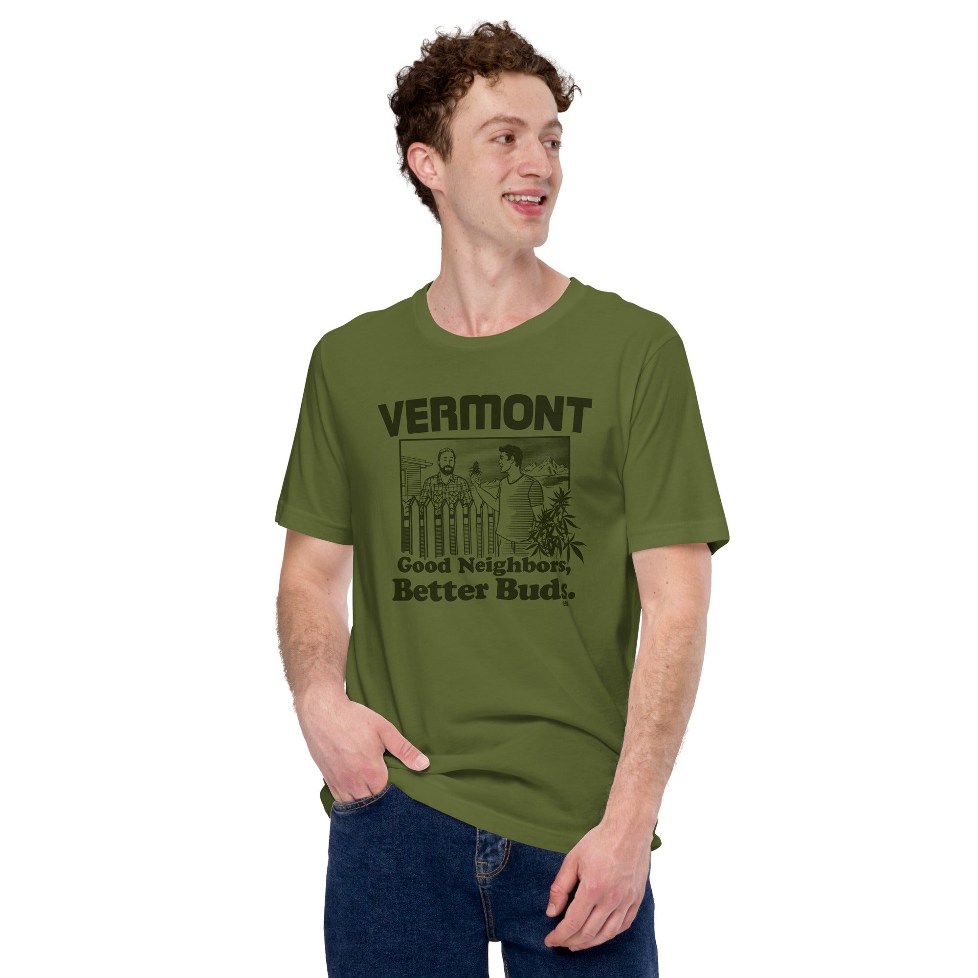 Men's Vermont Better Buds Vintage Soft Style T-Shirt | Funny Marijuana Tee | Solid Threads