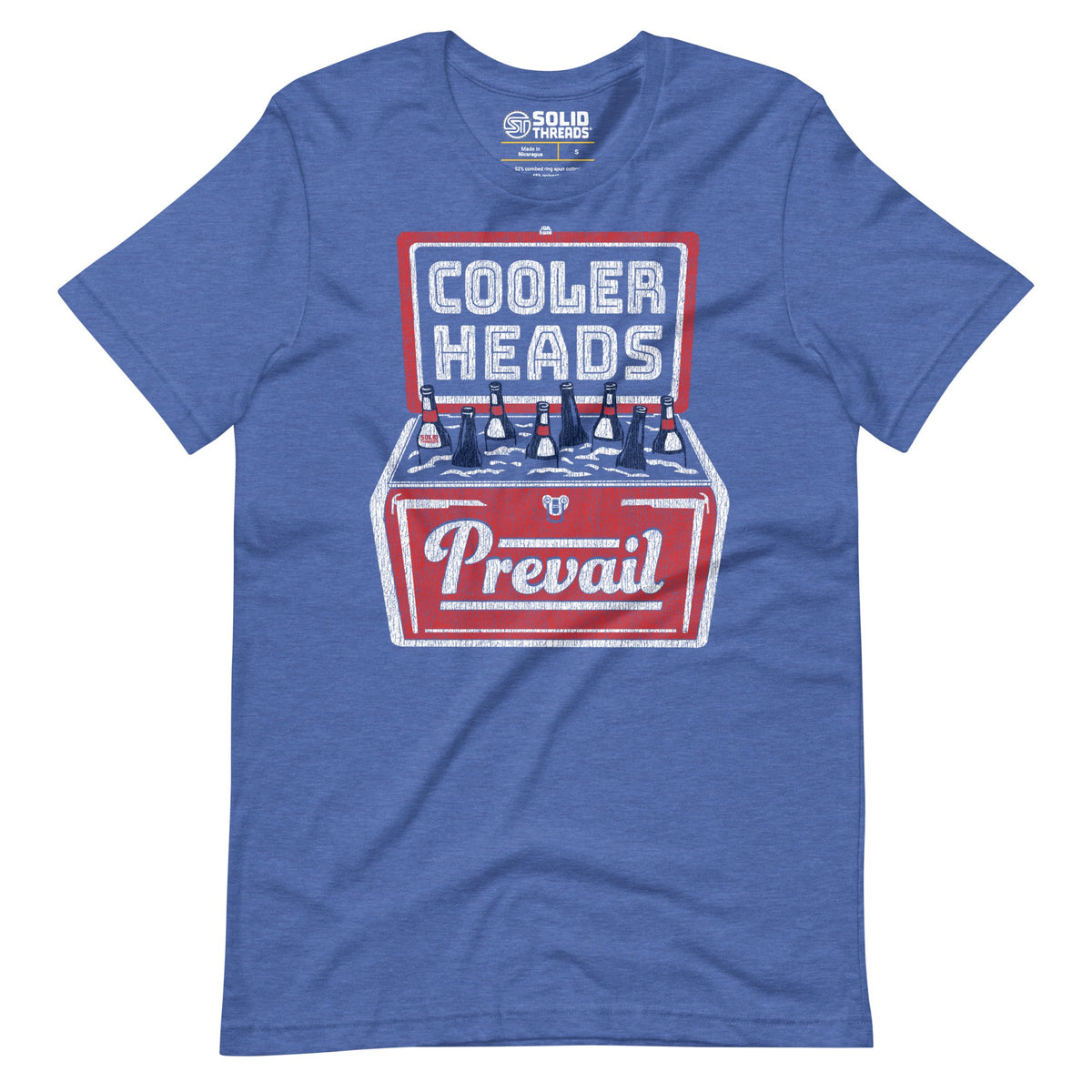 Men&#39;s Cooler Heads Vintage Soft Style T-Shirt | Funny Drinking Tee | Solid Threads