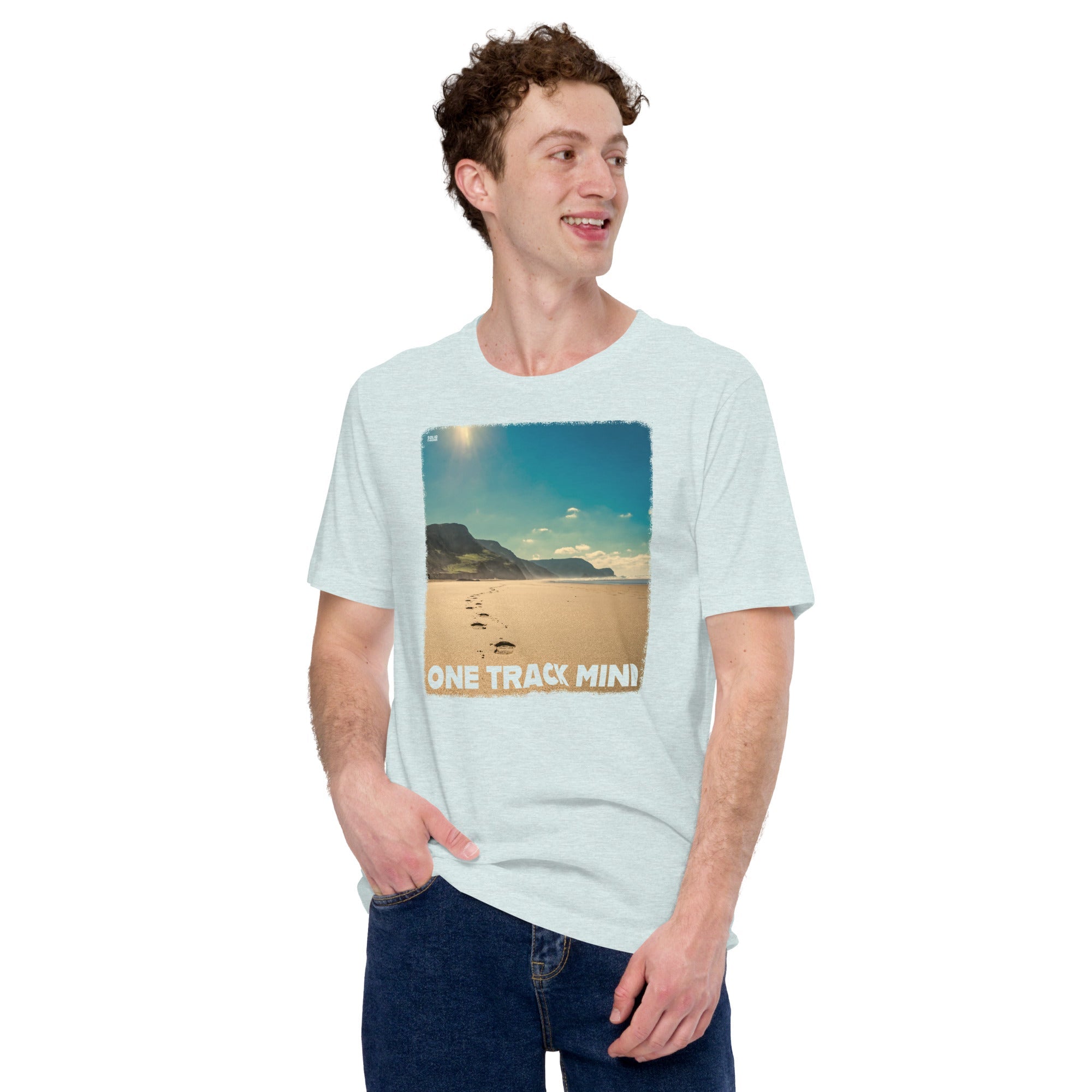 Men's One Track Mind Vintage Soft Style T-Shirt | Funny Beach Bum Tee | Solid Threads