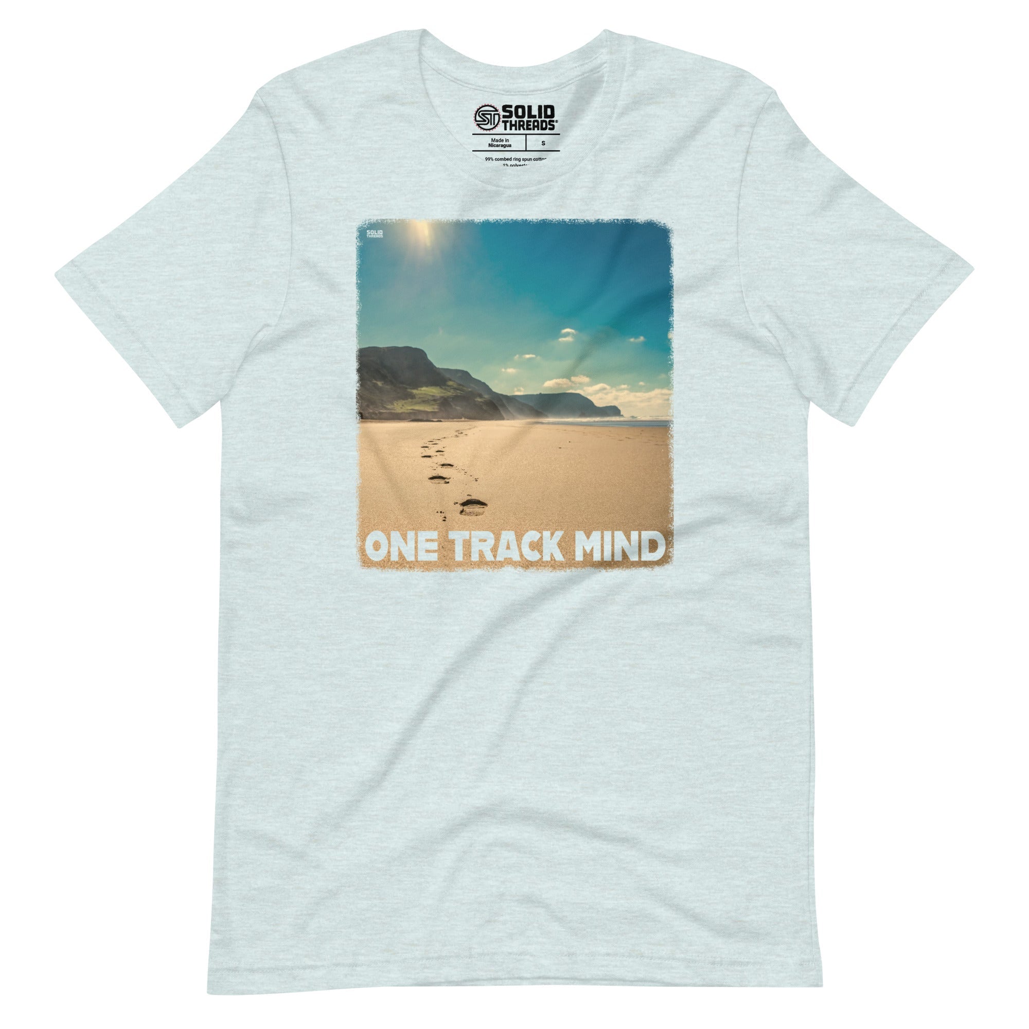 Men's One Track Mind Vintage Soft Style T-Shirt | Funny Beach Bum Tee | Solid Threads