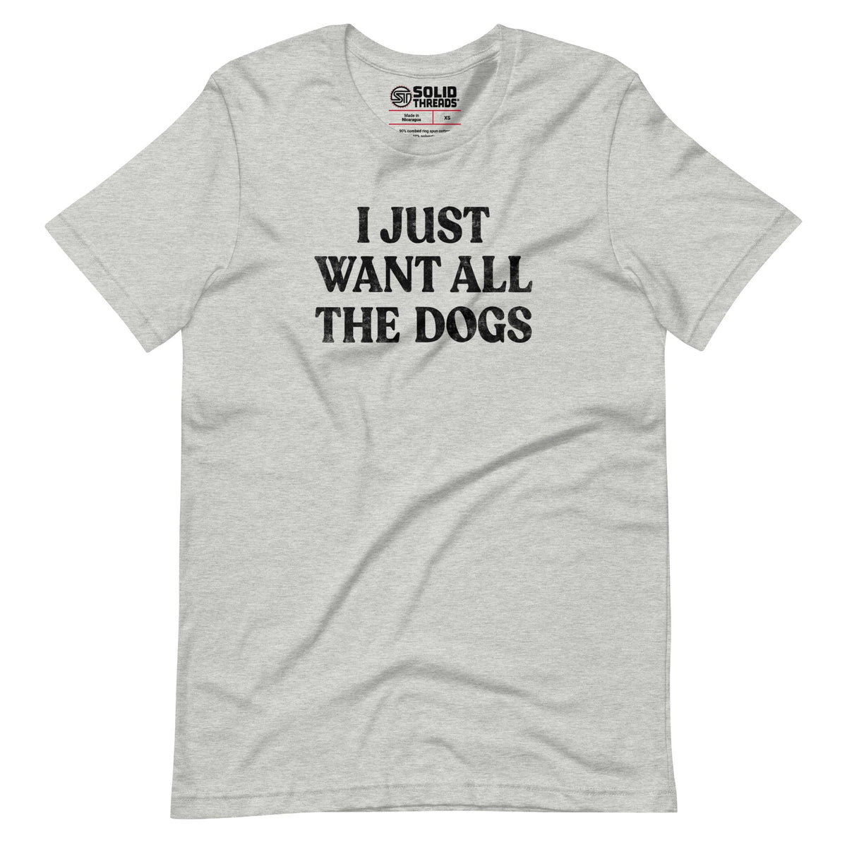 Men&#39;s I Just Want All The Dogs Vintage Soft Style T-Shirt | Funny Pet Lover Tee | Solid Threads