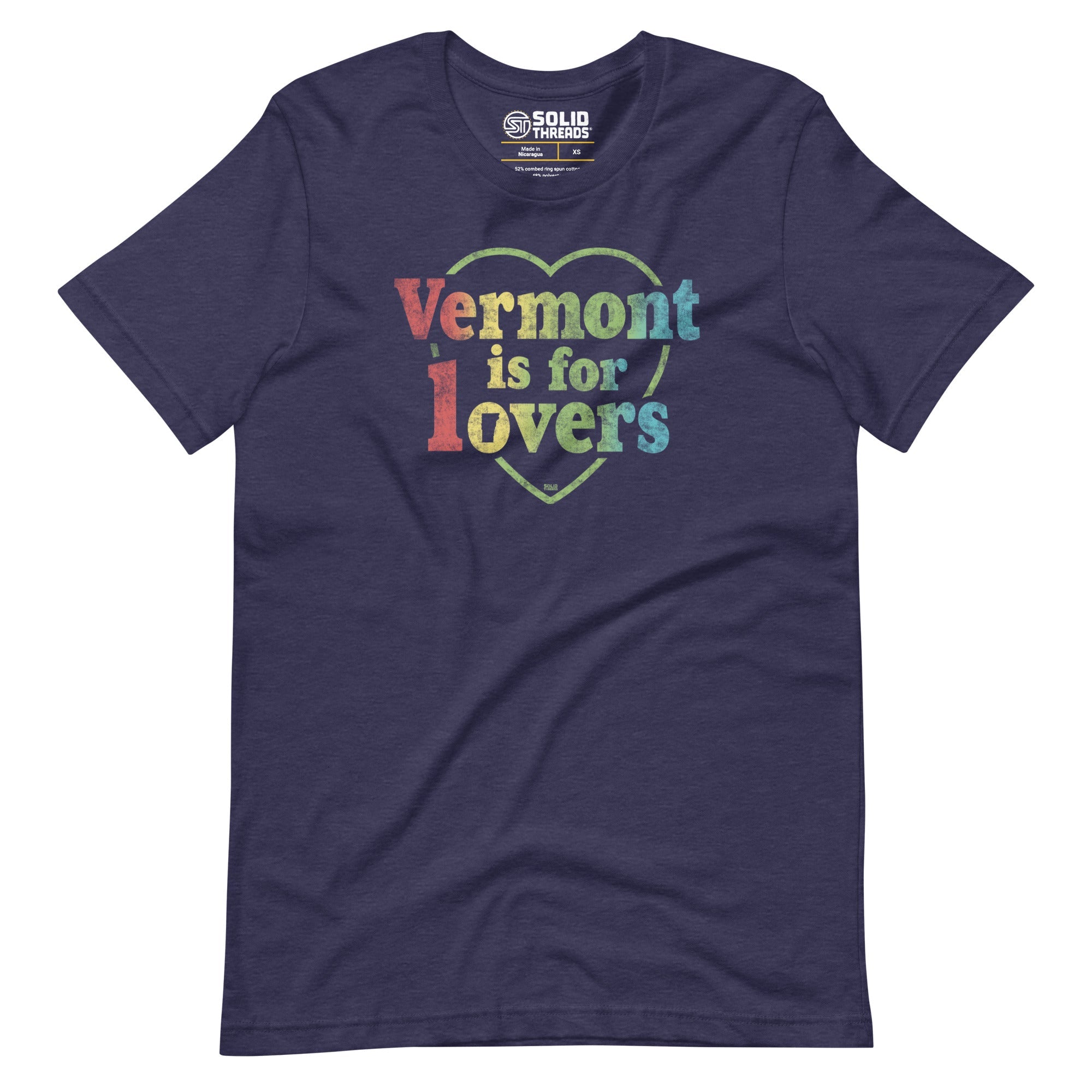 Men's Vermont Is For Lovers Cool Soft Style T-Shirt | Vintage Green Mountain State Tee | Solid Threads