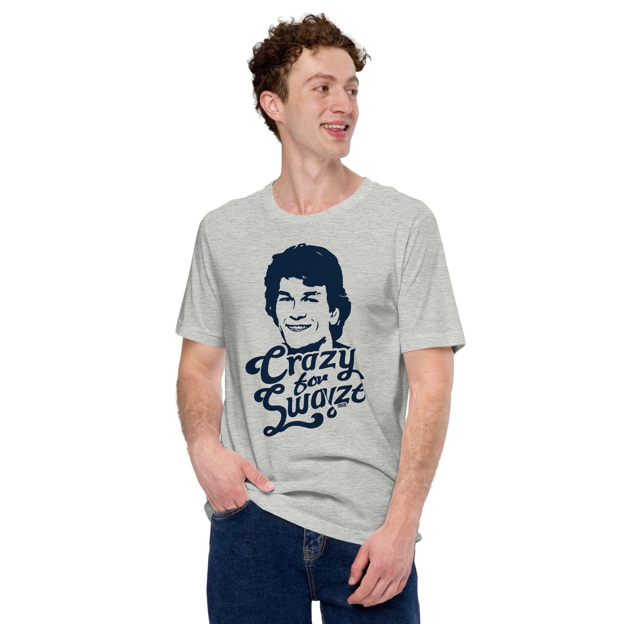 Men's Crazy For Swayze Supports World Health Retro Soft Style T-Shirt | Vintage 80S Movie Tee | Solid Threads