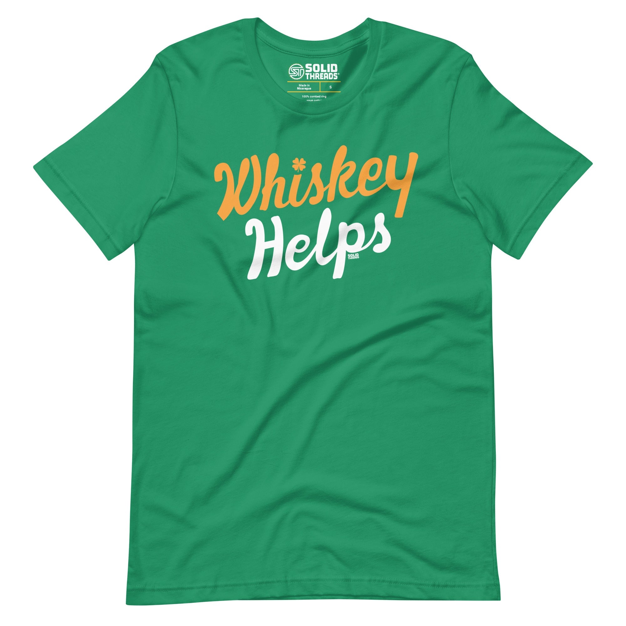 Men's Irish Whiskey Helps Funny Soft Style T-Shirt | Vintage St Paddy'S Tee | Solid Threads