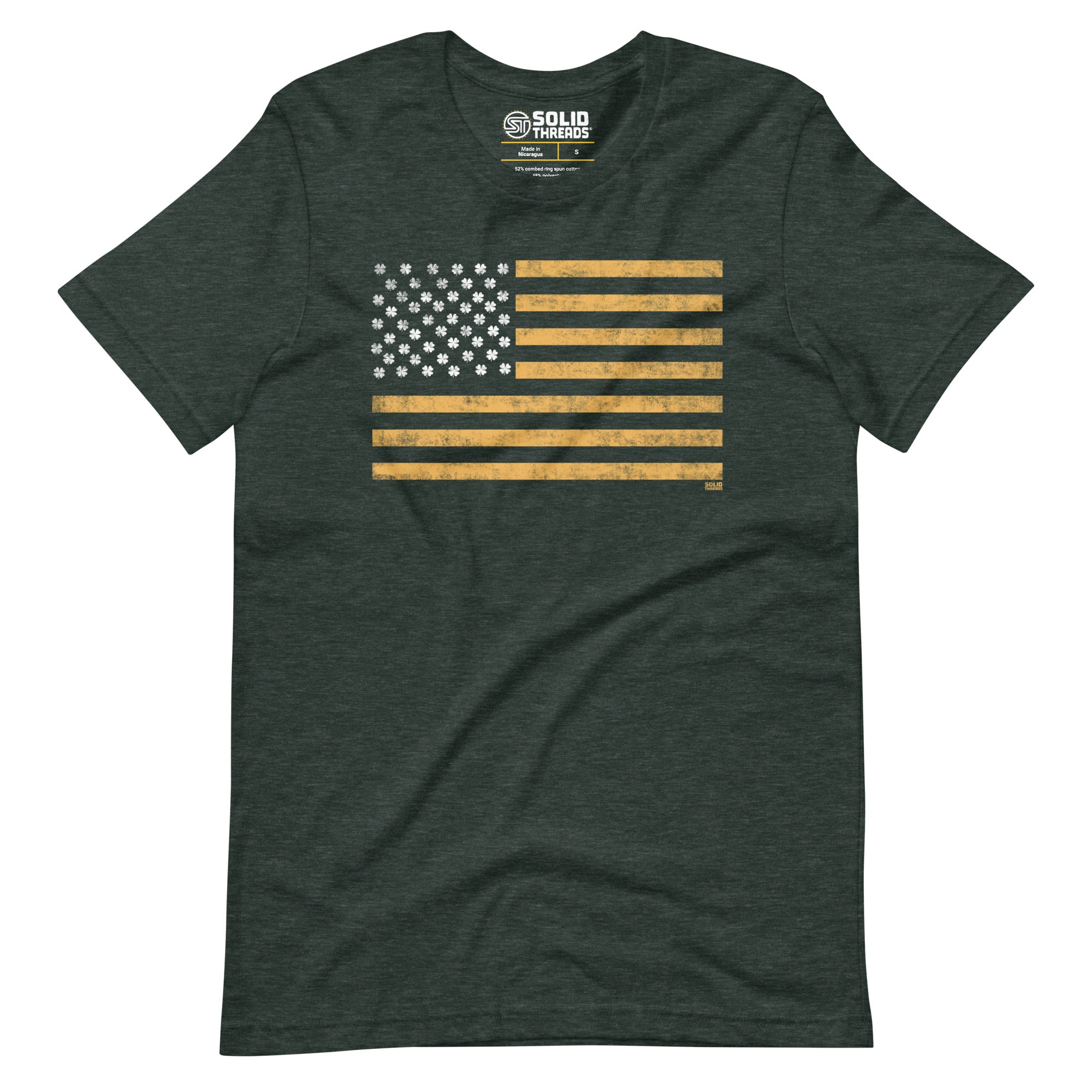 Men's Irish American Vintage Soft Style T-Shirt | Cool St Paddy'S Tee | Solid Threads