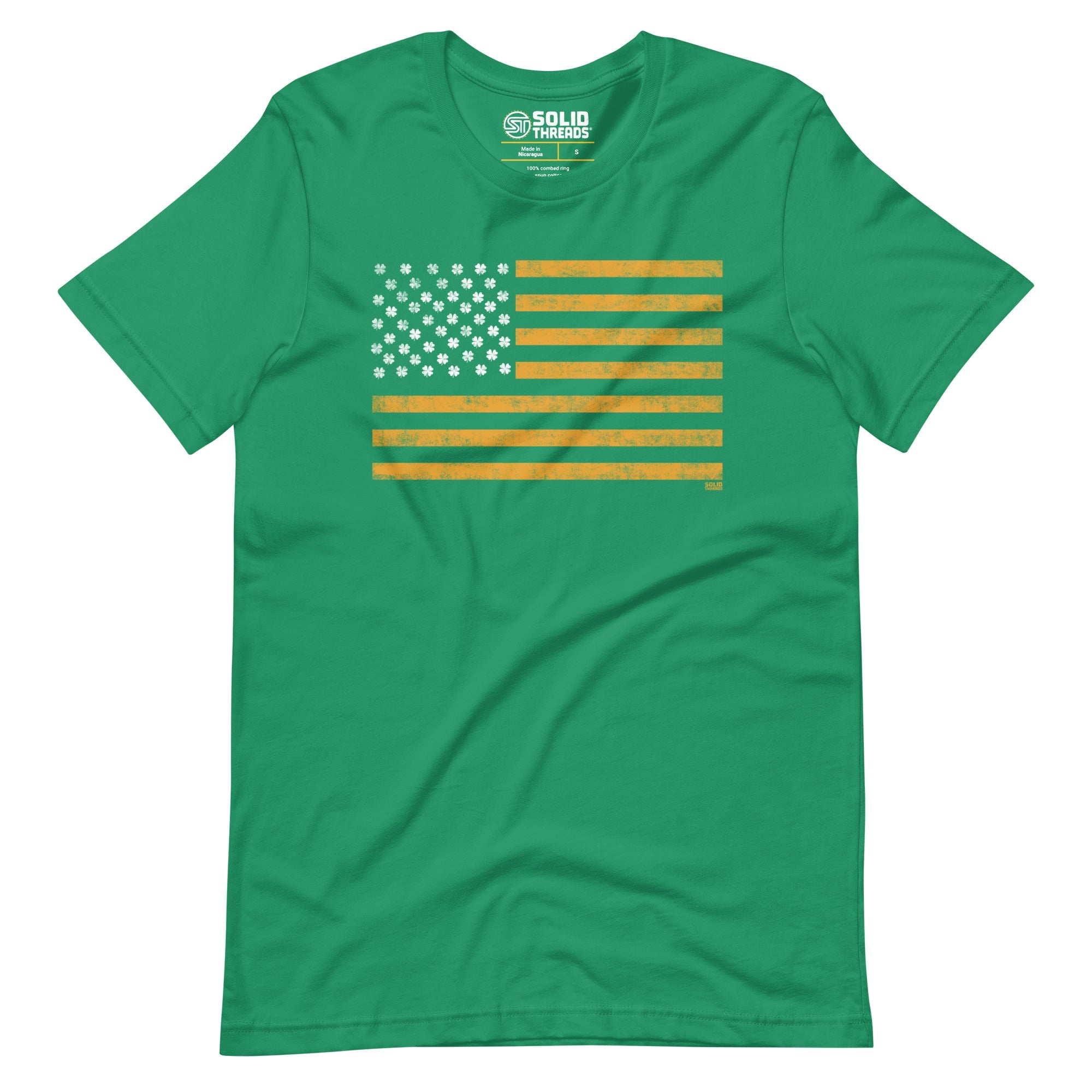 Men's Irish American Vintage Soft Style T-Shirt | Cool St Paddy'S Tee | Solid Threads