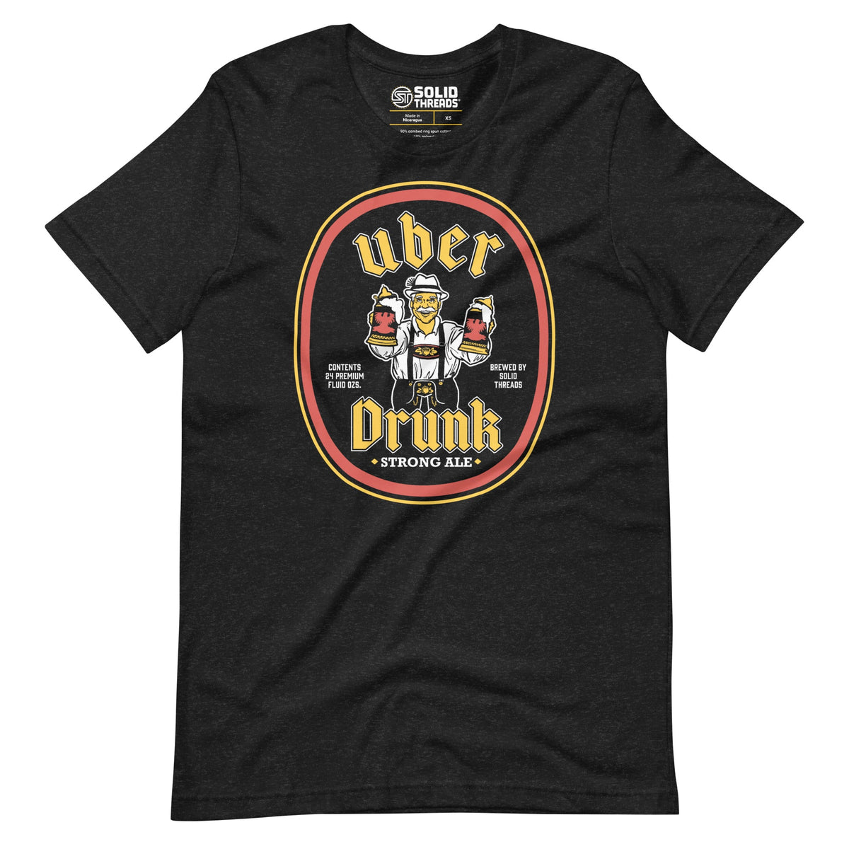 Men&#39;s Uber Drunk Vintage Soft Style T-Shirt | Funny Oktoberfest Tee | Solid Threads