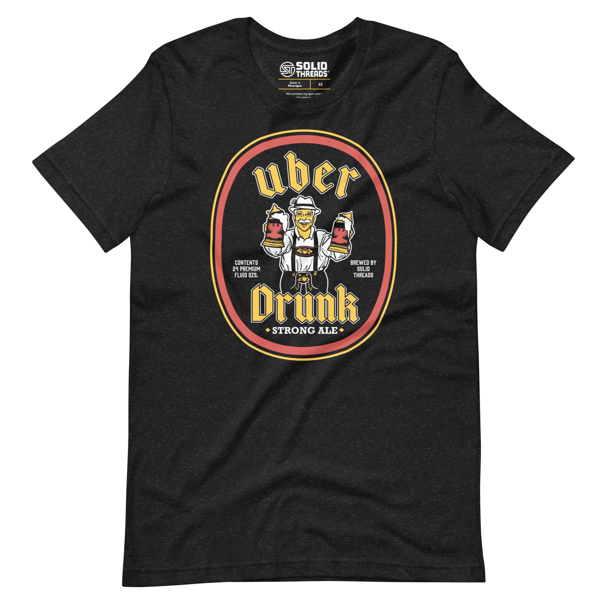 Men's Uber Drunk Vintage Soft Style T-Shirt | Funny Oktoberfest Tee | Solid Threads