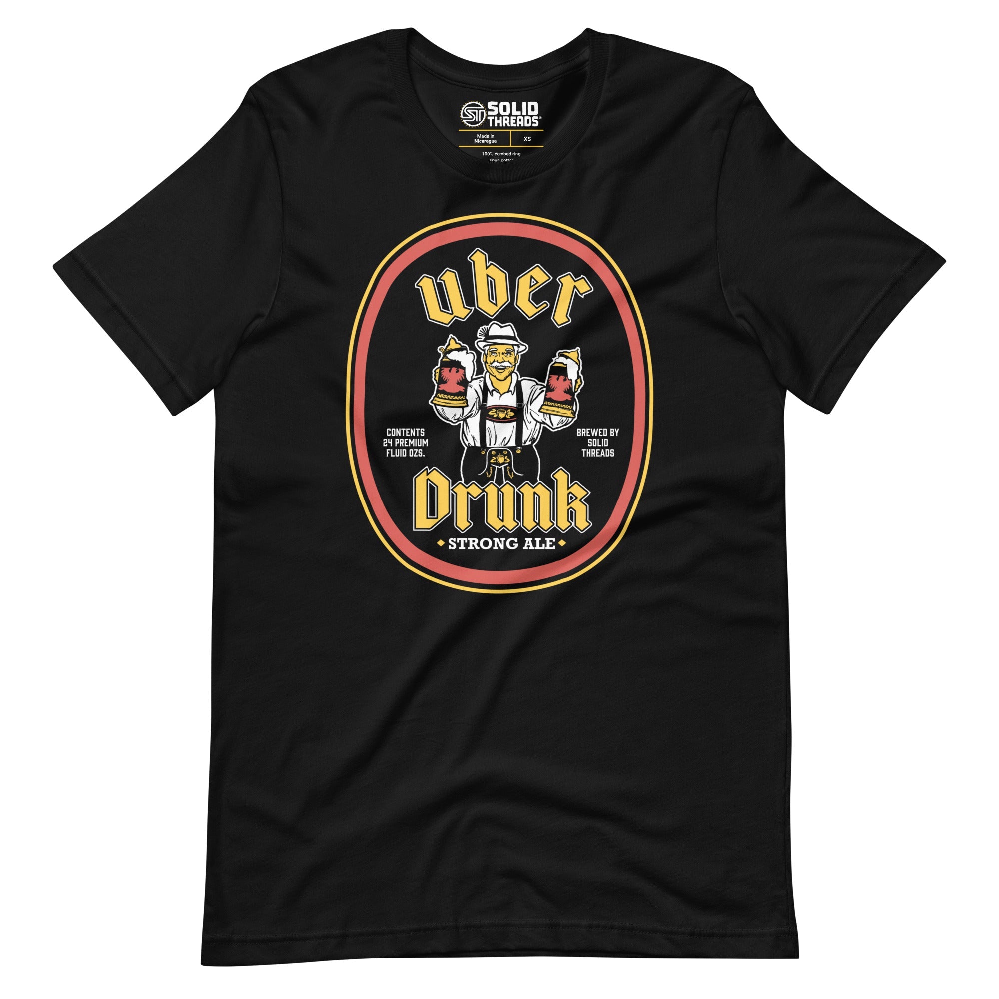 Men's Uber Drunk Vintage Soft Style T-Shirt | Funny Oktoberfest Tee | Solid Threads