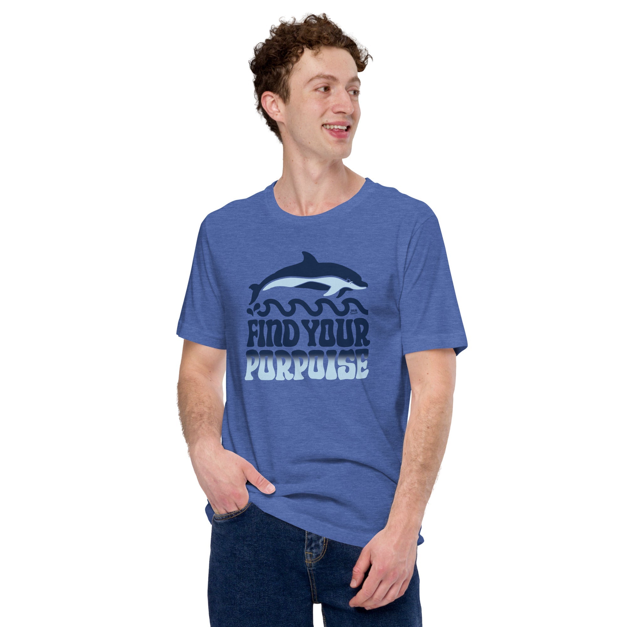 Men's Find Your Porpoise Cool Soft Style T-Shirt | Funny Sea Animal Tee | Solid Threads