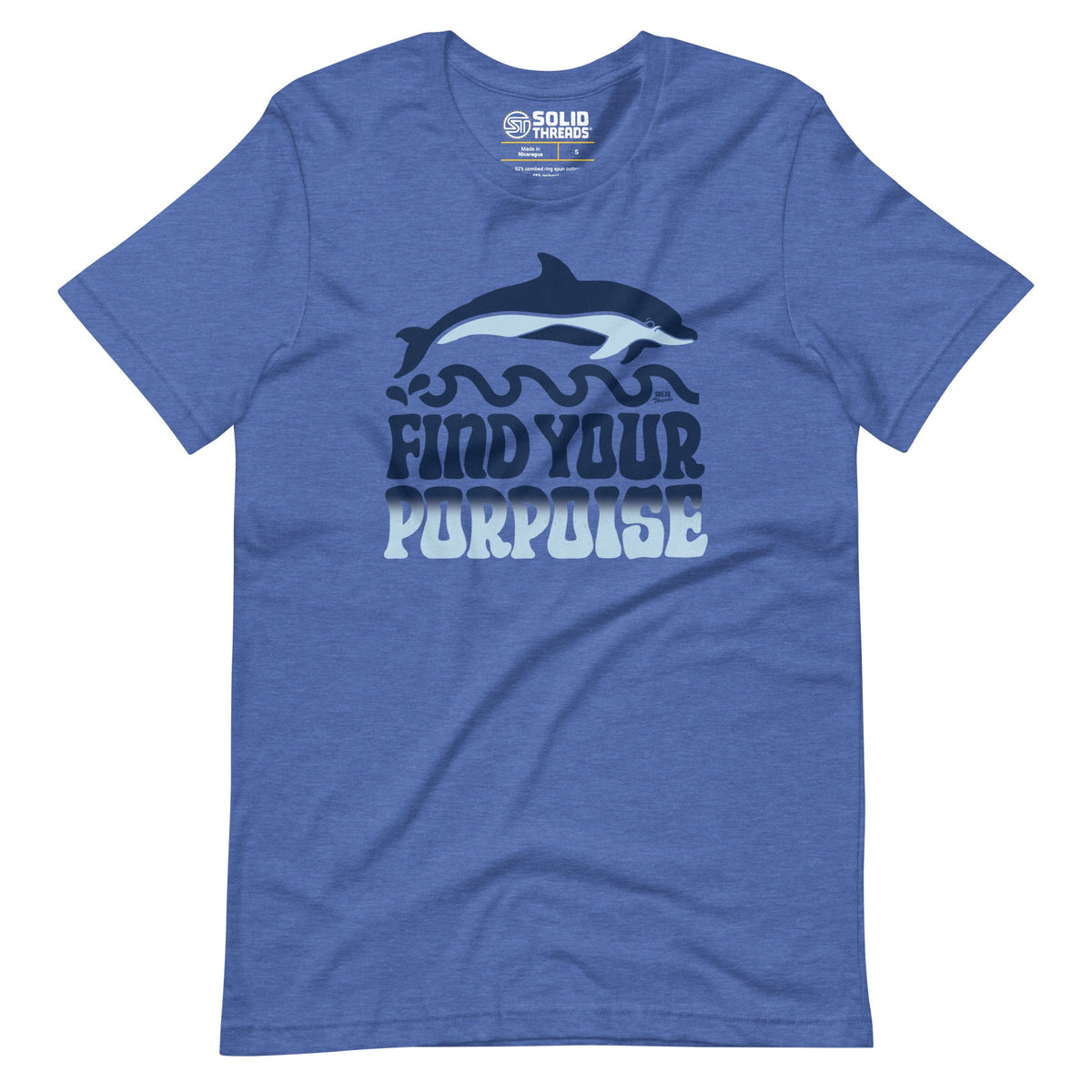 Men&#39;s Find Your Porpoise Cool Soft Style T-Shirt | Funny Sea Animal Tee | Solid Threads