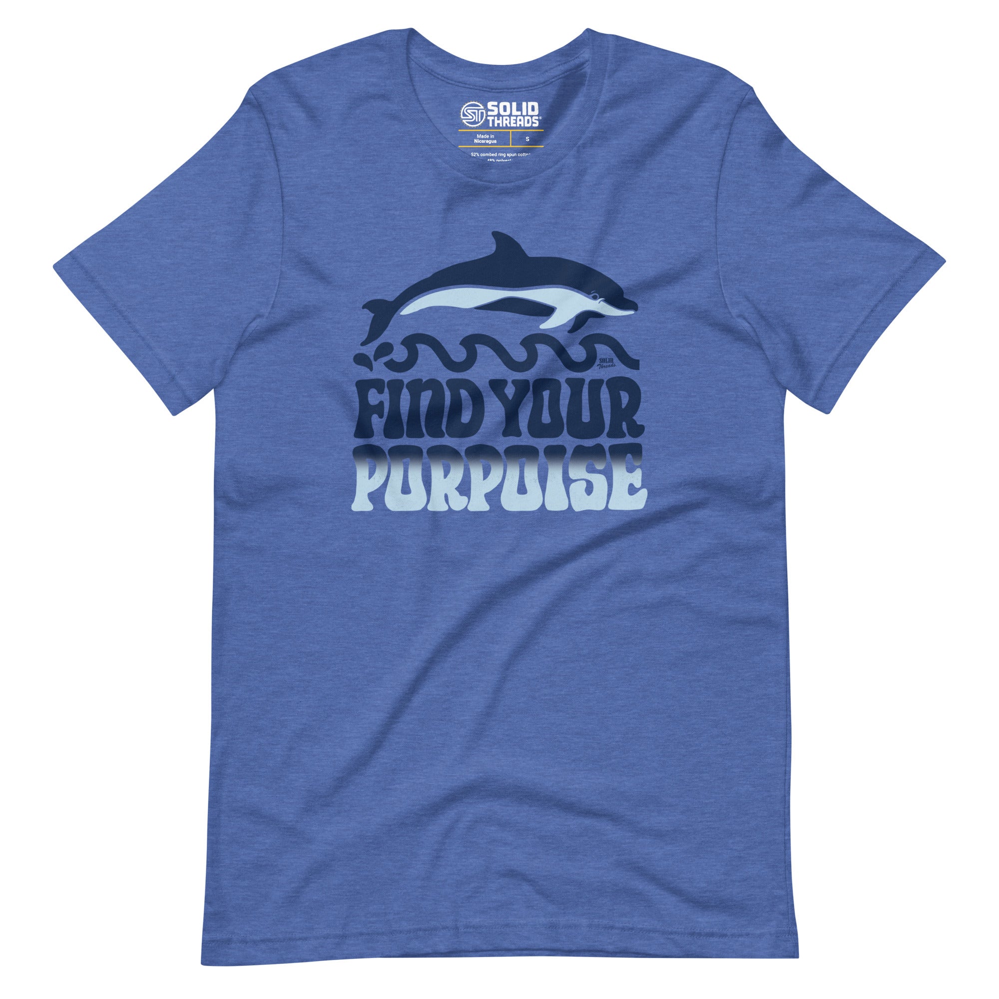 Men's Find Your Porpoise Cool Soft Style T-Shirt | Funny Sea Animal Tee | Solid Threads