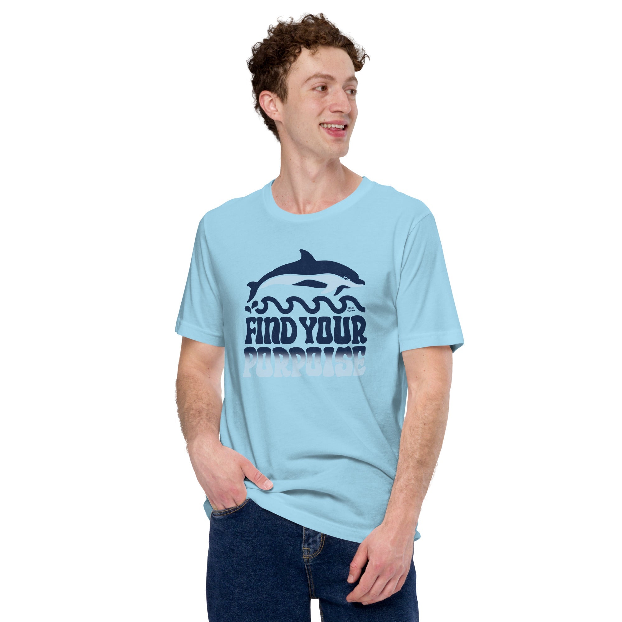 Men's Find Your Porpoise Cool Soft Style T-Shirt | Funny Sea Animal Tee | Solid Threads