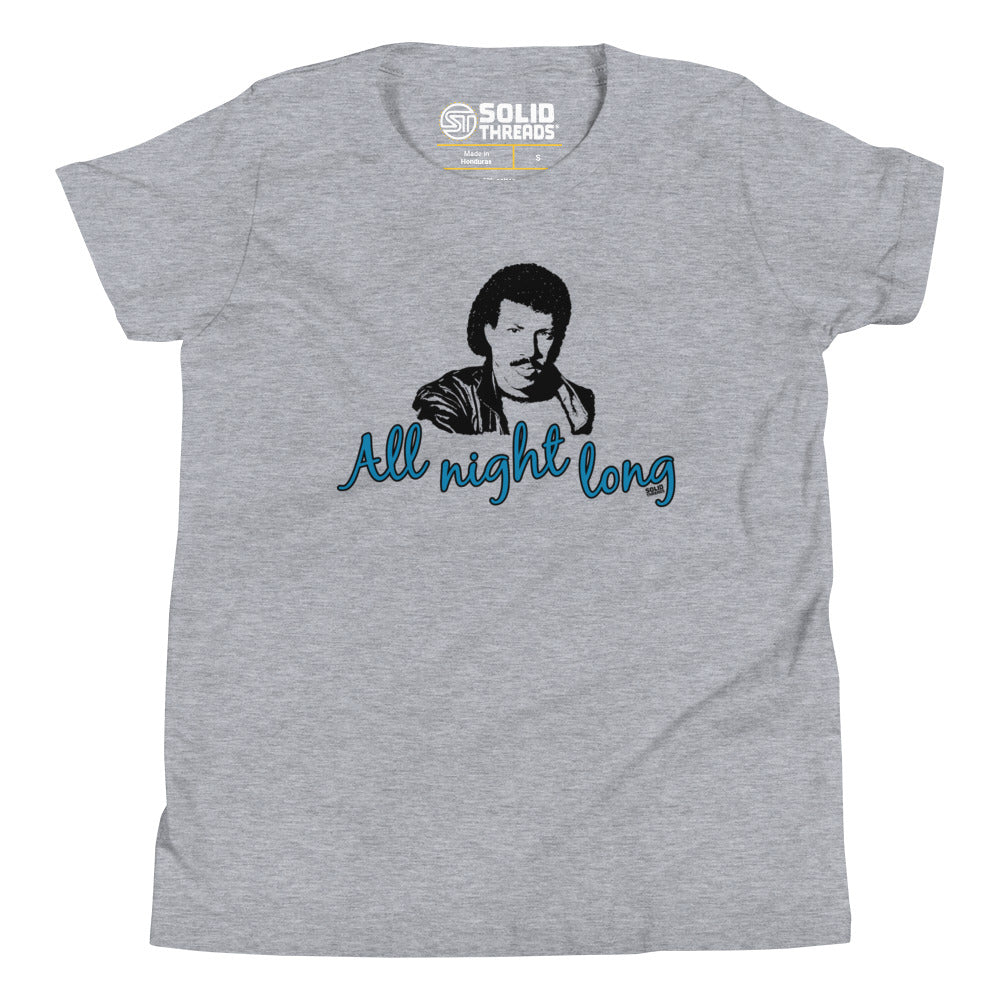 Youth All Night Long Retro Extra Soft T-Shirt | Cool Lionel Richie Kids Tee | Solid Threads