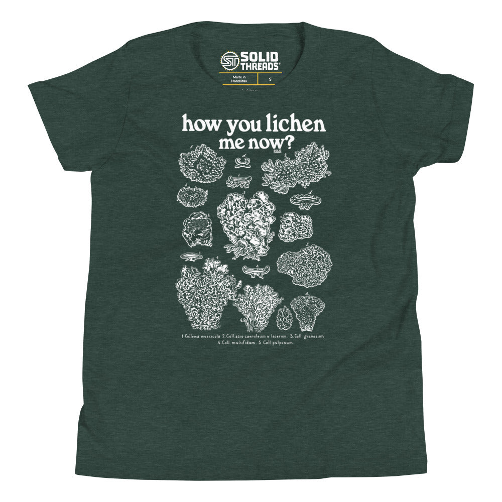Youth You Lichen Me Now Funny Extra Soft T-Shirt | Retro Nature Kids Tee | Solid Threads