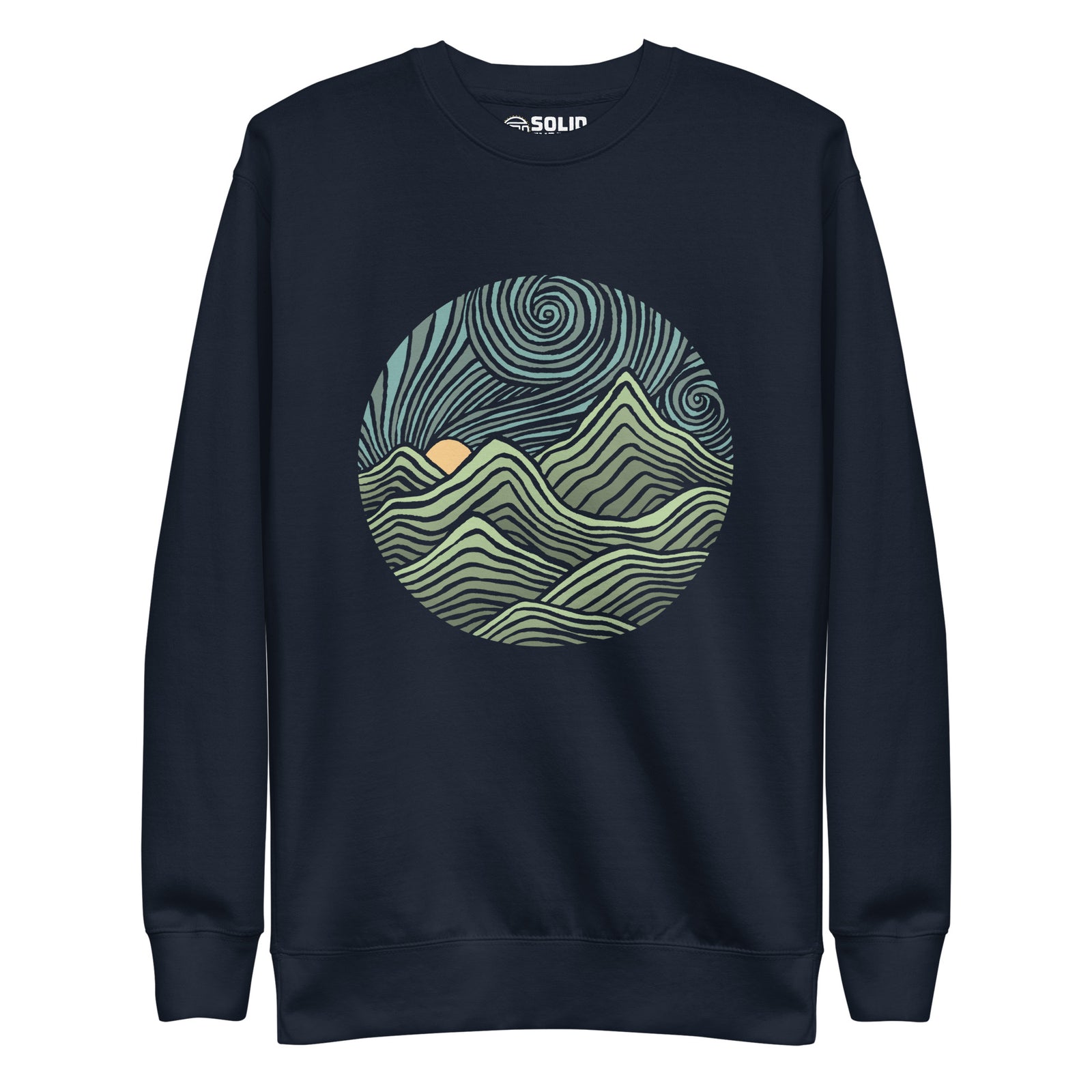 Swirly Mountains | Design By Dylan Fant Cool Classic Sweatshirt | Vintage Nature Fleece | Solid Threads