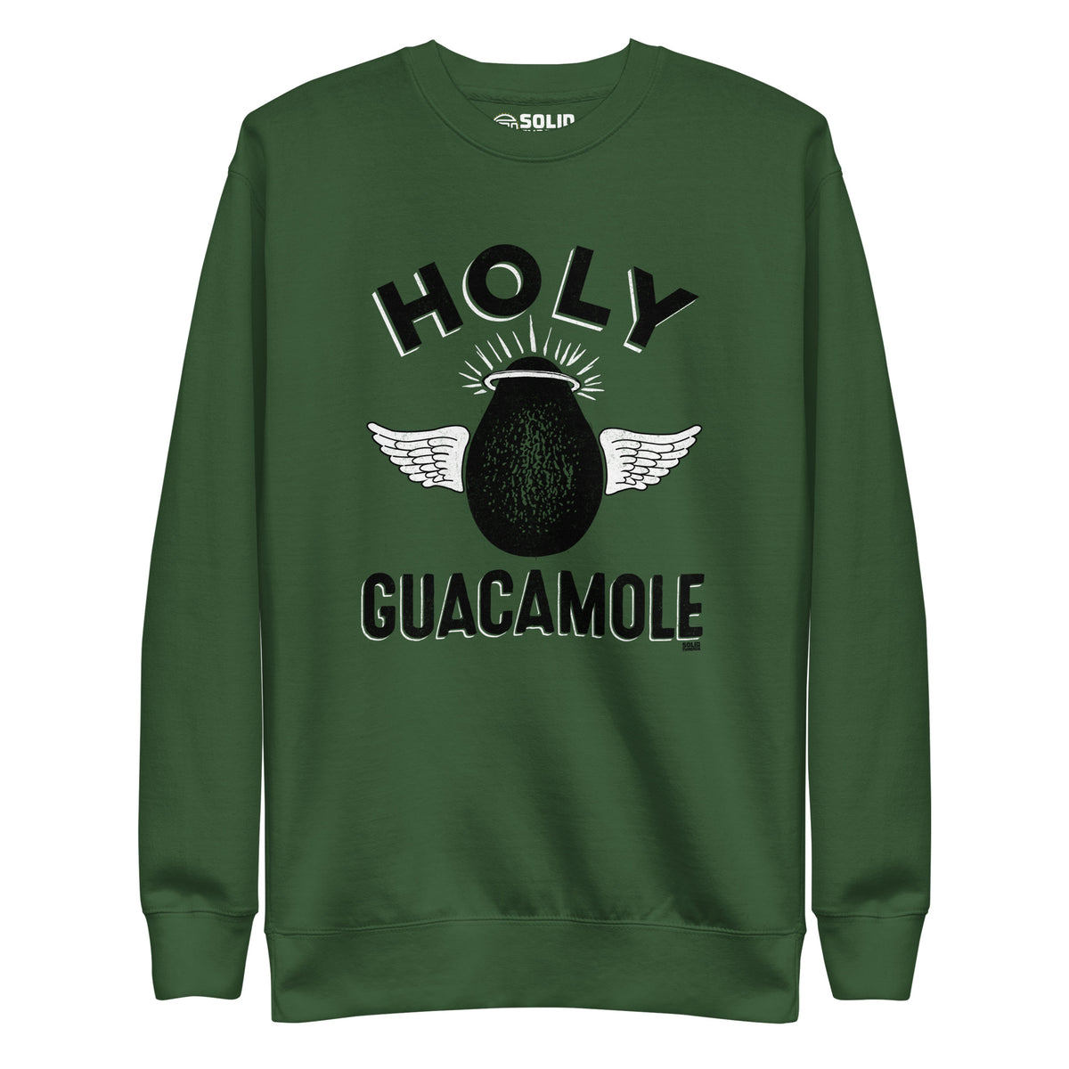 Unisex Holy Guacamole Vintage Classic Sweatshirt | Funny Avocado Fleece | Solid Threads