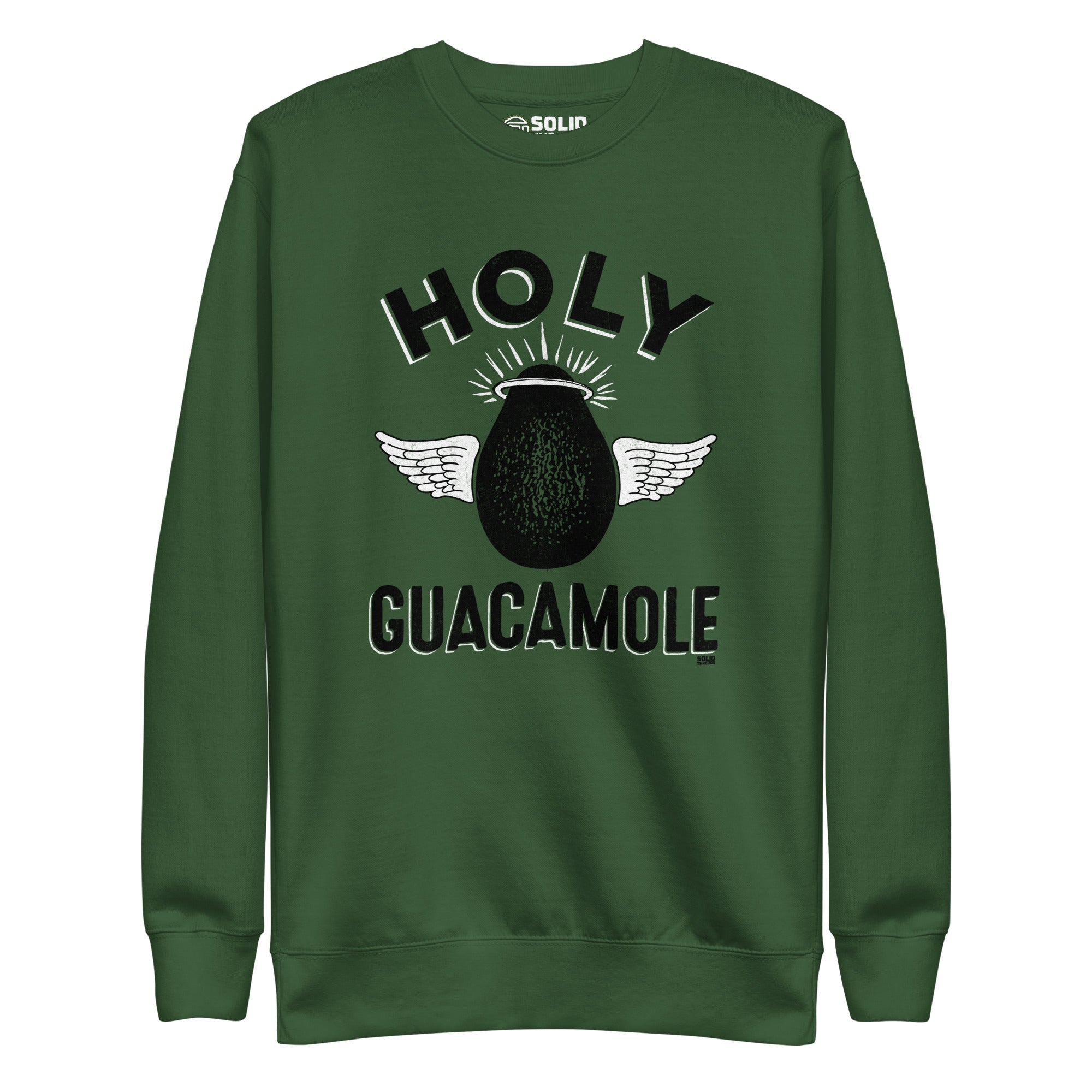 Unisex Holy Guacamole Vintage Classic Sweatshirt | Funny Avocado Fleece | Solid Threads