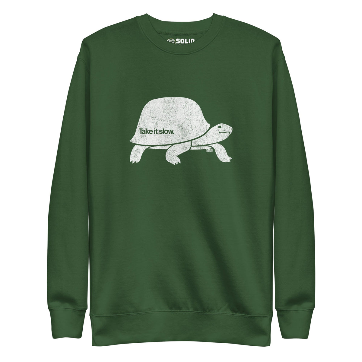 Women&#39;s Take It Slow Vintage Classic Sweatshirt | Cool Turtle Fleece | Solid Threads