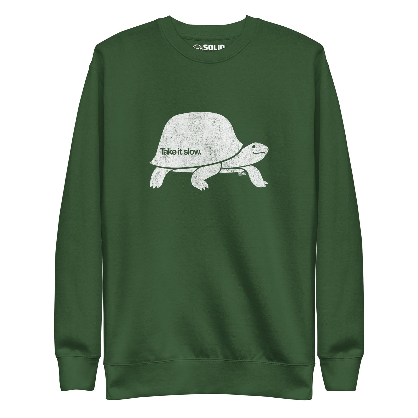 Women's Take It Slow Vintage Classic Sweatshirt | Cool Turtle Fleece | Solid Threads