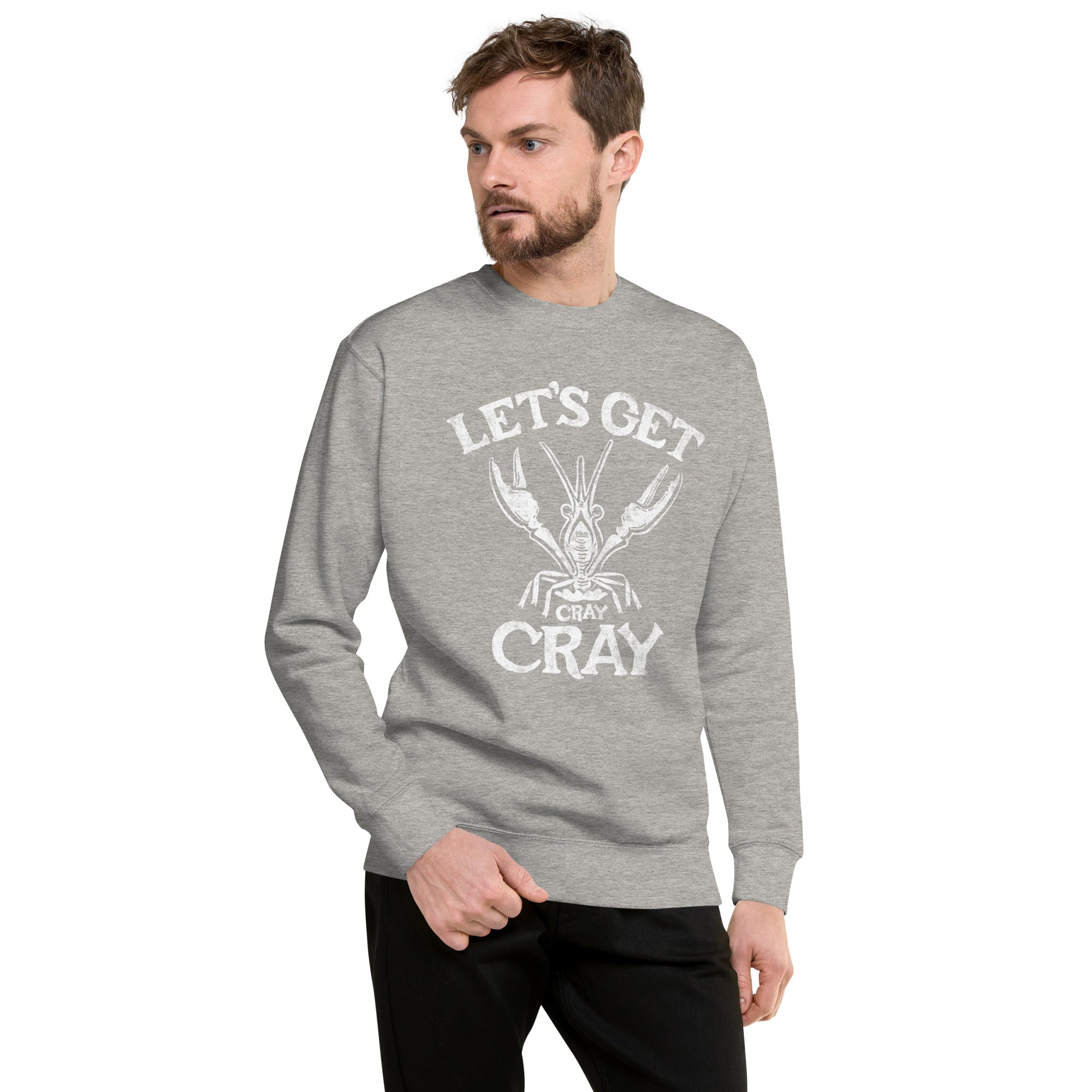 Women's Let's Get Cray Cray Funny Classic Sweatshirt | Vintage Seafood Fleece | Solid Threads