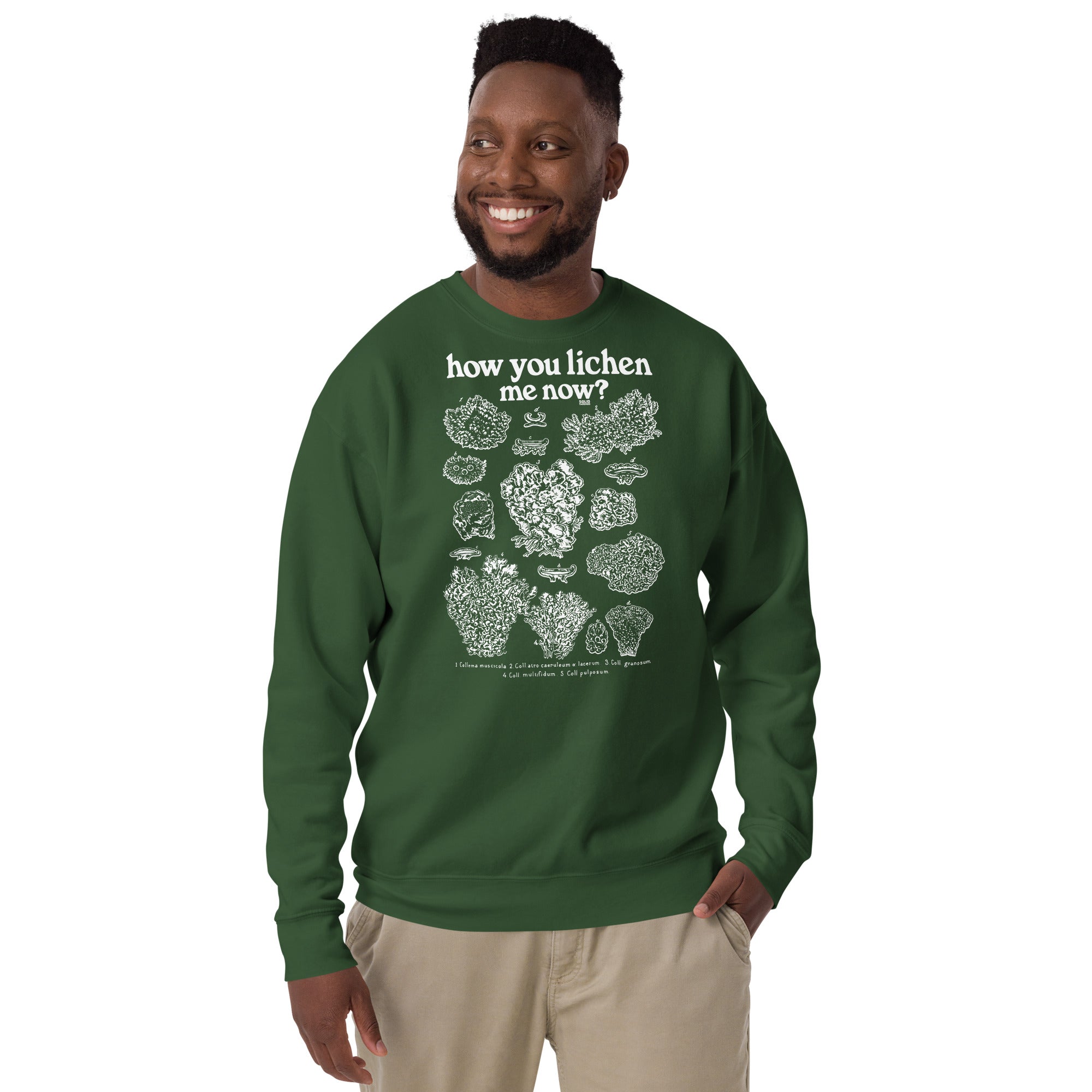 Men's How You Lichen Me Now Funny Classic Sweatshirt | Retro Nature Fleece | Solid Threads