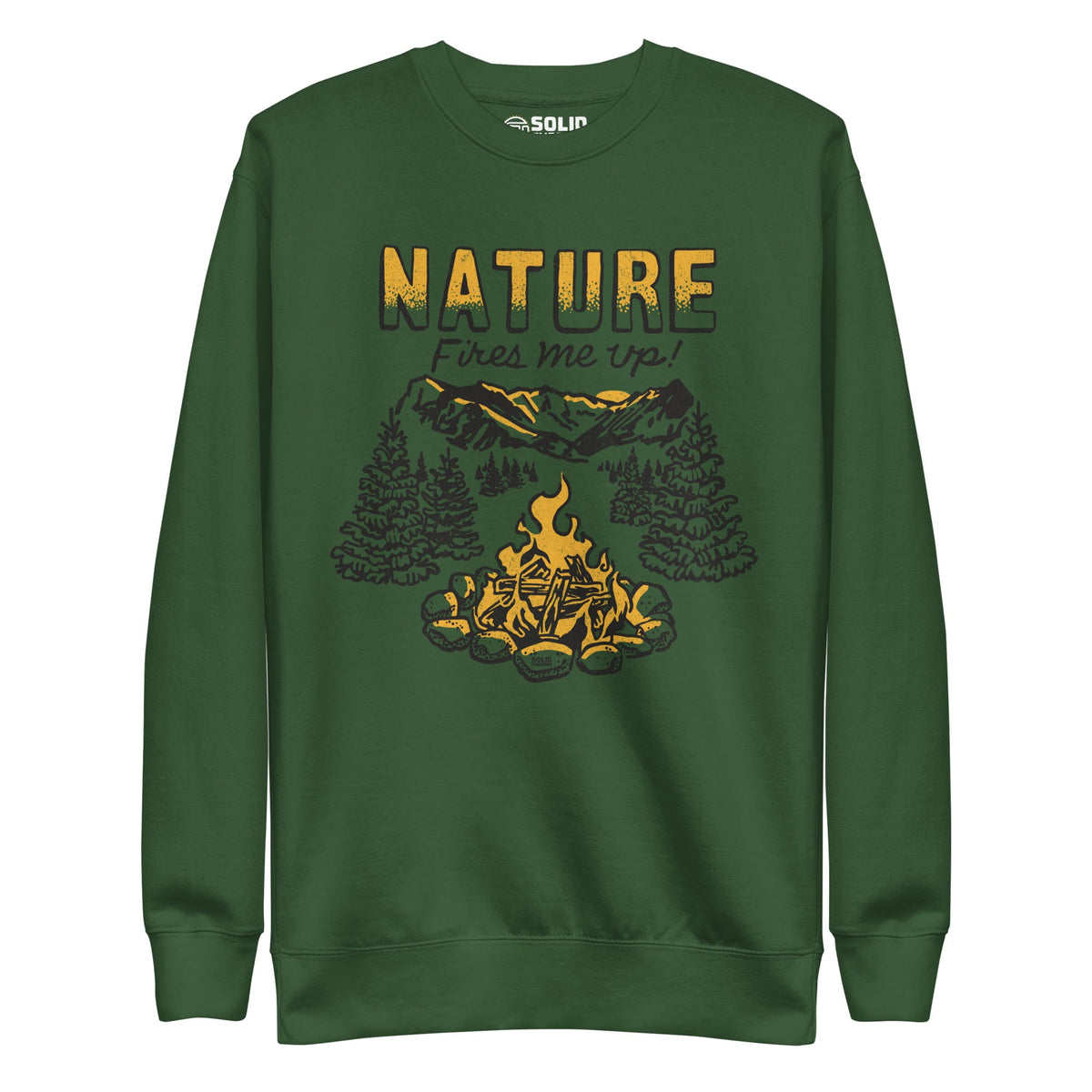 Men&#39;s Nature Fires Me Up Vintage Classic Sweatshirt | Funny Camping Fleece | Solid Threads