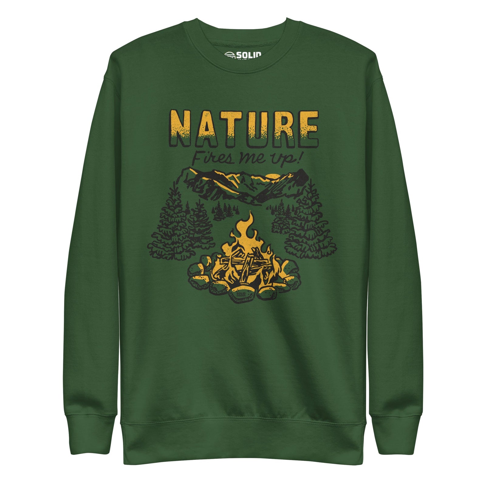 Women's Nature Fires Me Up Vintage Classic Sweatshirt | Funny Camping Fleece | Solid Threads