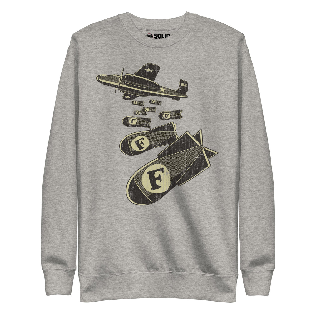 Men&#39;s F Bombs Funny Classic Sweatshirt | Vintage Swearing Pun Fleece | Solid Threads