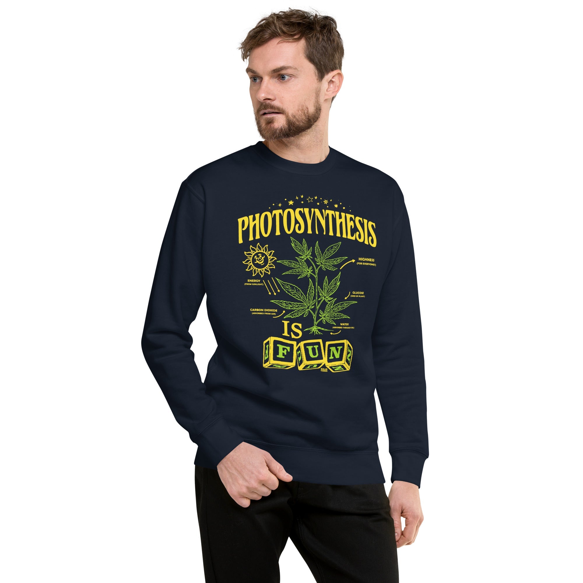 Women's Photosynthesis Is Fun Vintage Classic Sweatshirt | Funny Marijuana Fleece | Solid Threads