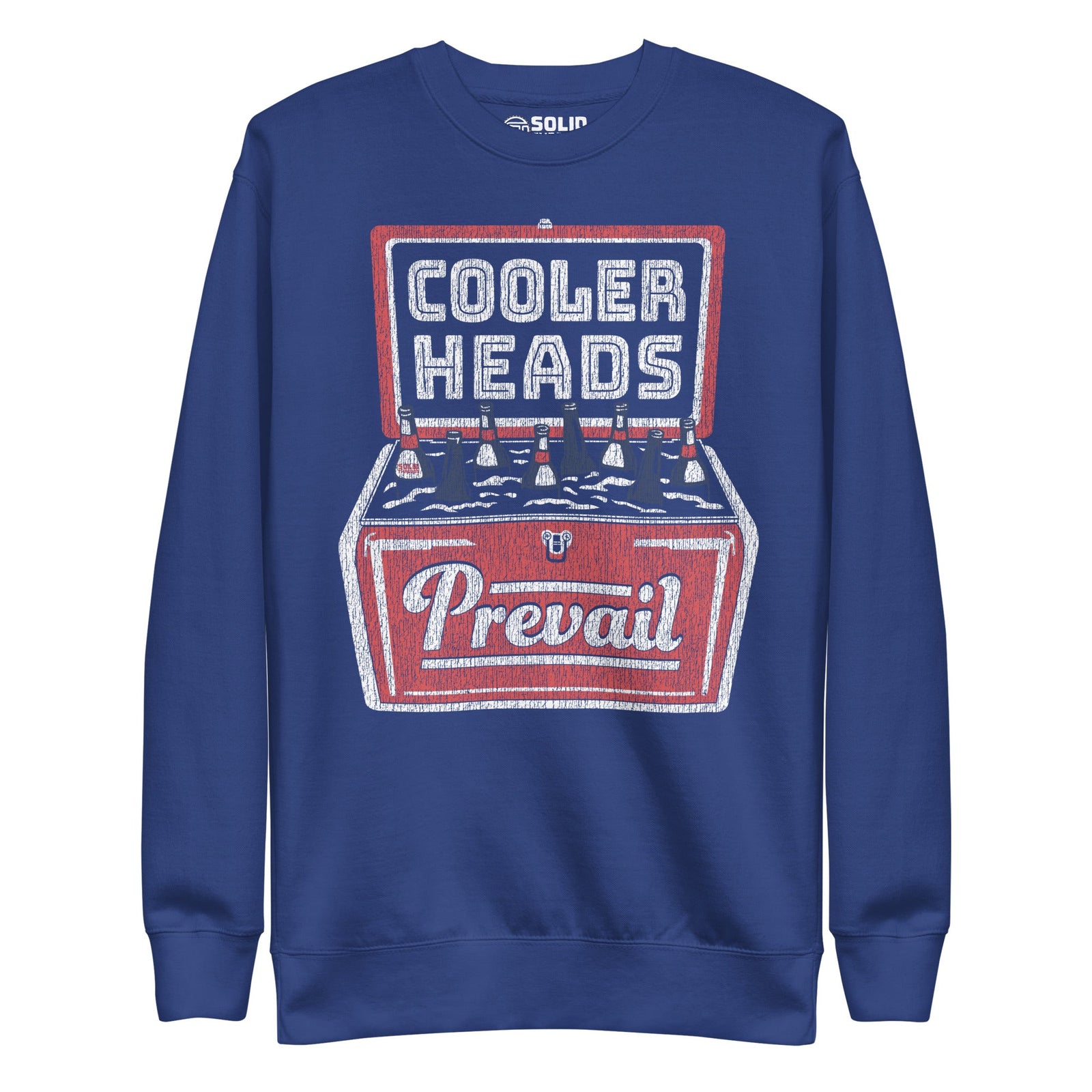 Cooler Heads Vintage Classic Sweatshirt | Funny Drinking Fleece | Solid Threads