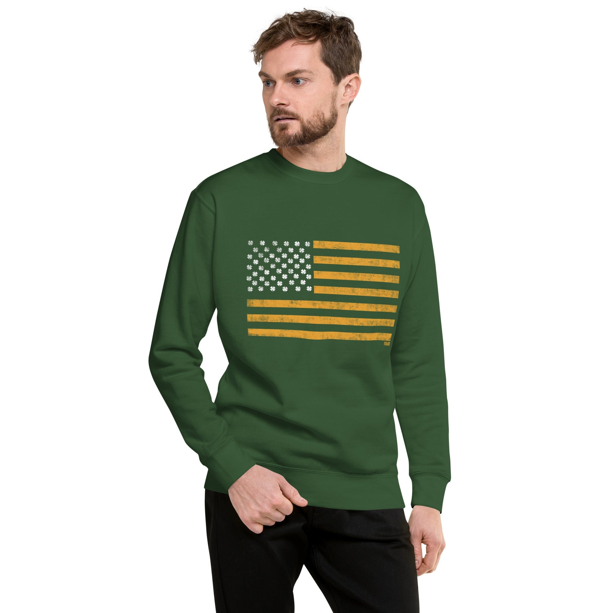 Women's Irish American Vintage Classic Sweatshirt | Cool St Paddy'S Fleece | Solid Threads
