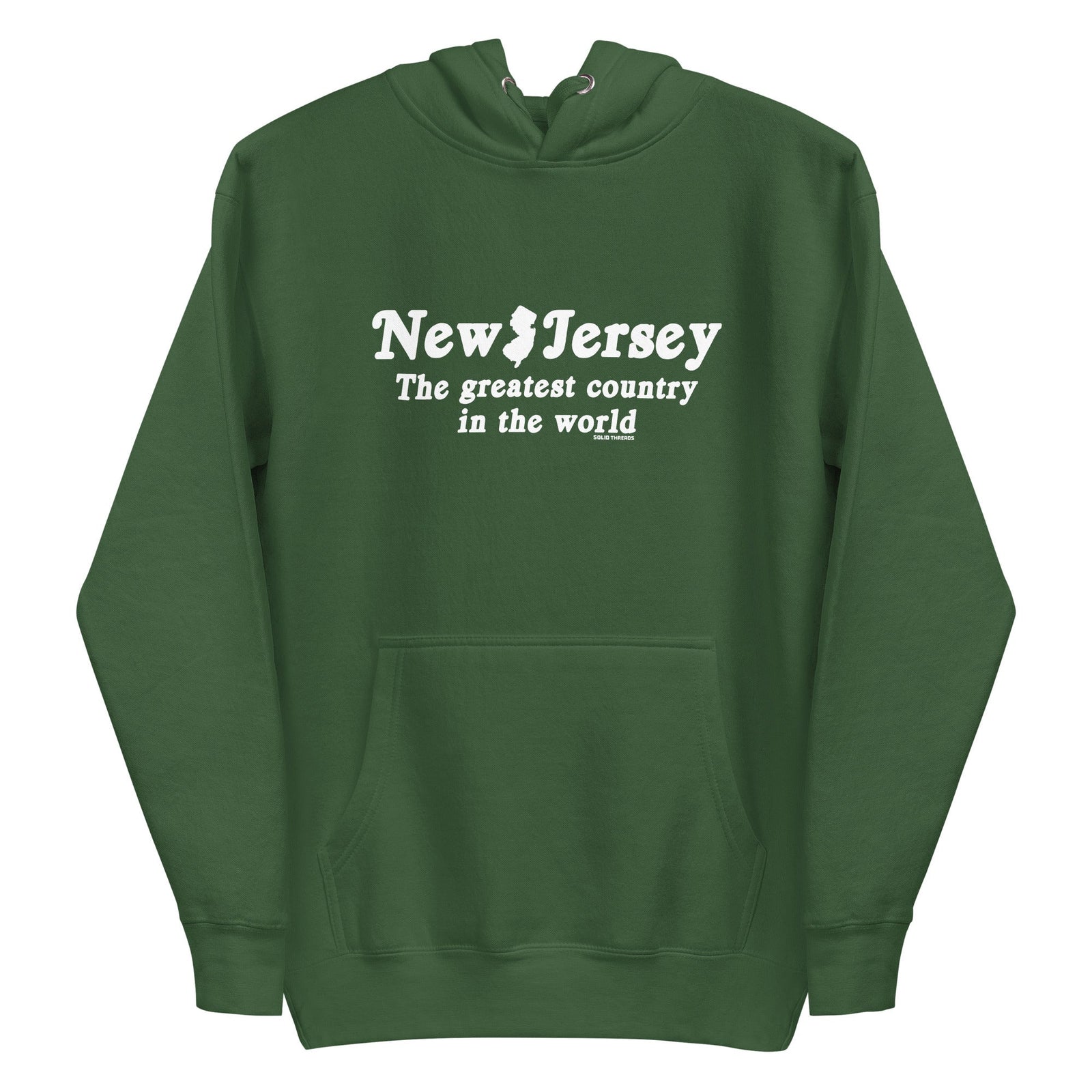 New Jersey The Greatest Country In The World Vintage Classic Pullover Hoodie | Funny Garden State Fleece | Solid Threads