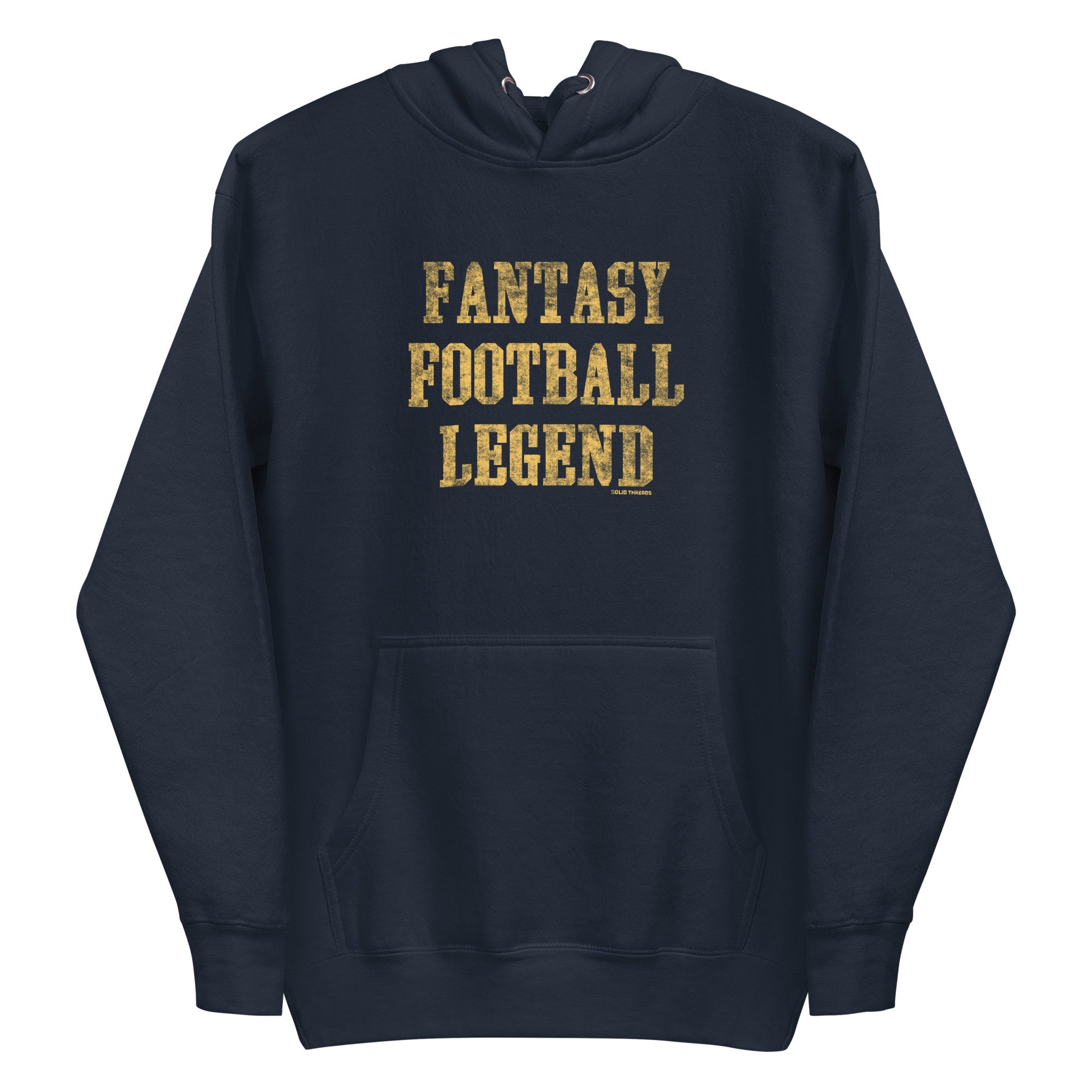 Fantasy Football Legend Vintage Classic Pullover Hoodie | Funny Sports Fleece | Solid Threads
