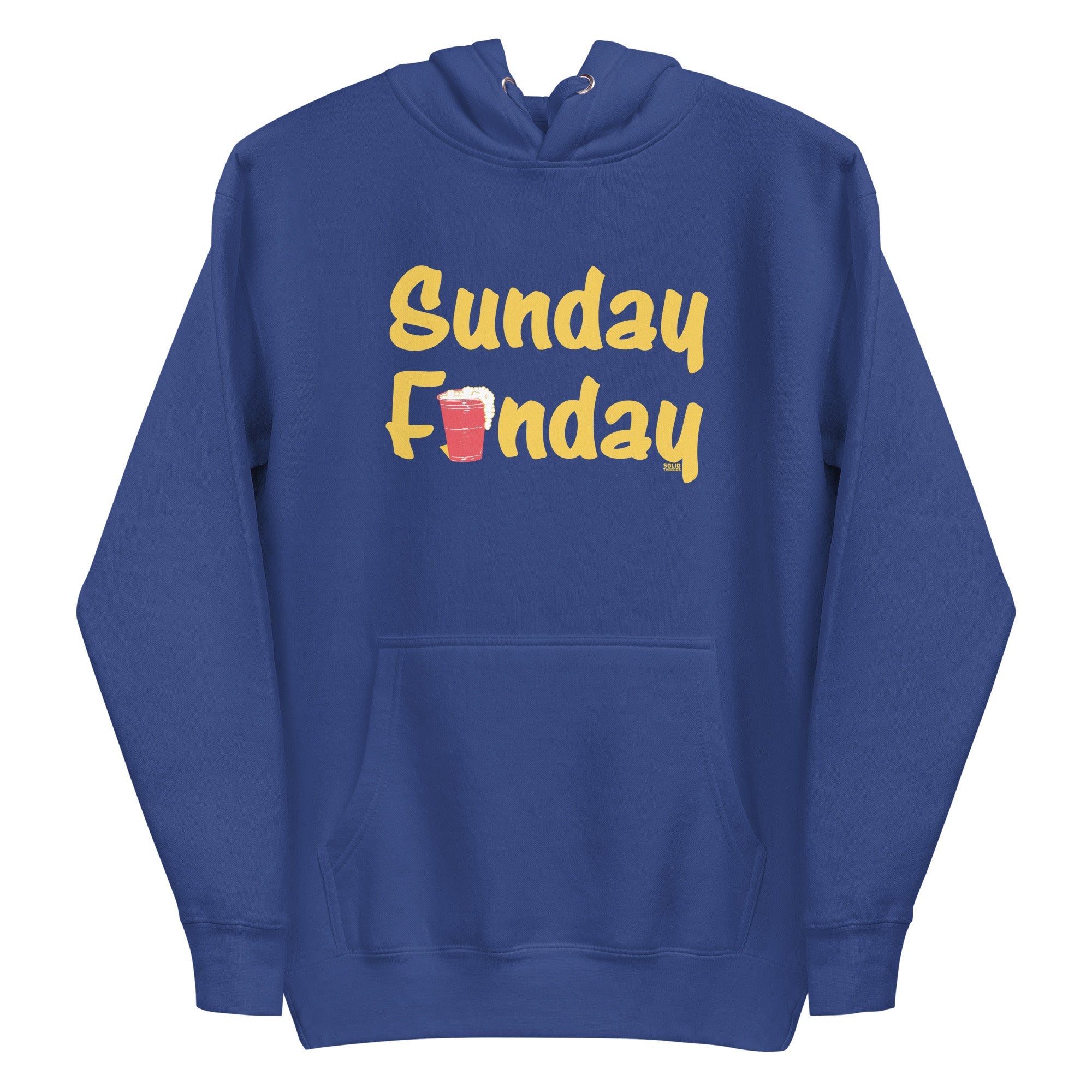 Sunday Funday Vintage Classic Pullover Hoodie | Funny Drinking Fleece | Solid Threads