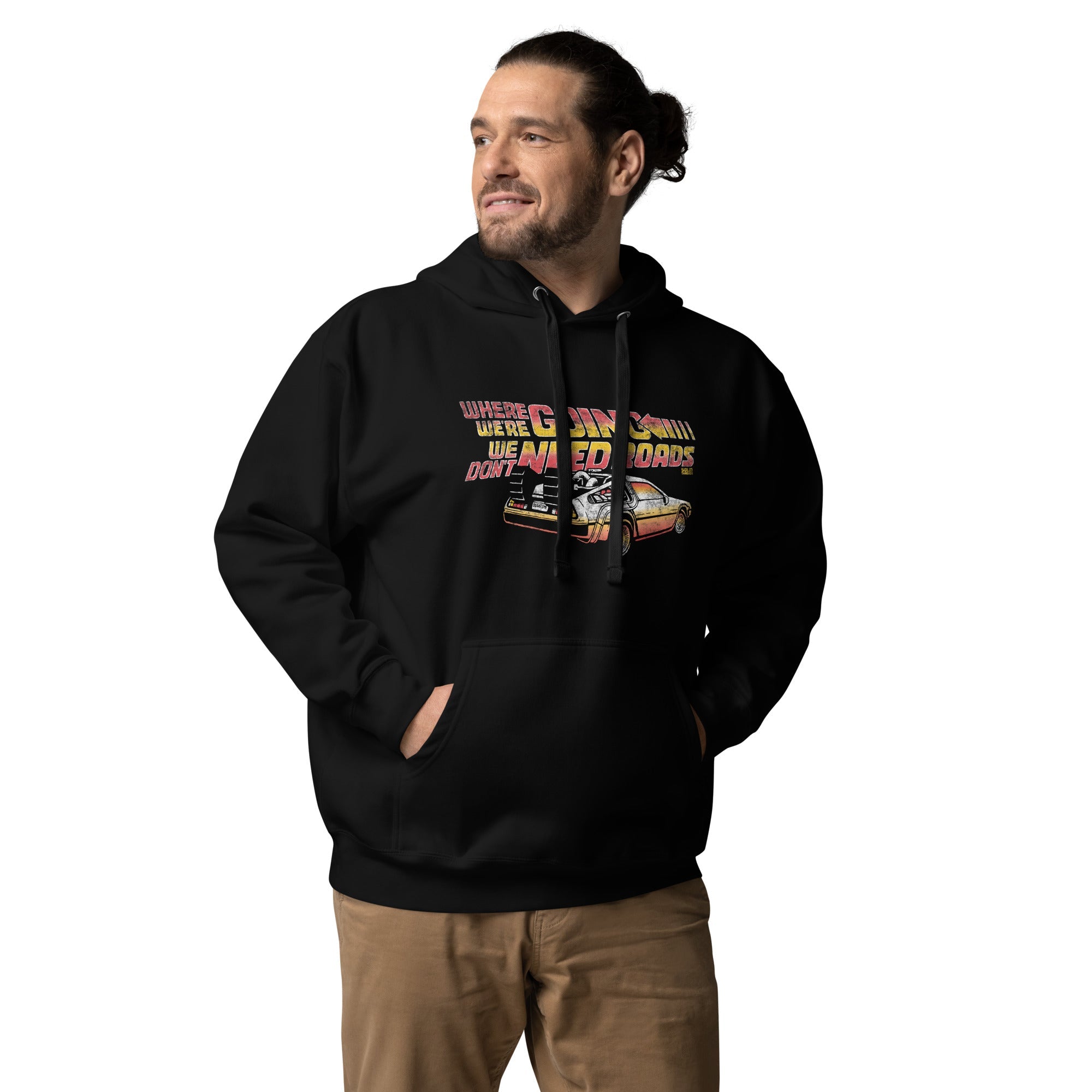 Where We're Going We Don't Need Roads Classic Fleece Pullover Hoodie