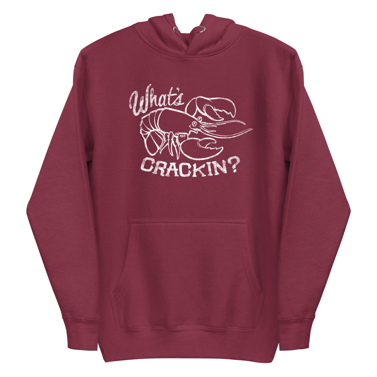 What&#39;s Crackin Funny Classic Pullover Hoodie | Vintage Crawfish Fleece | Solid Threads