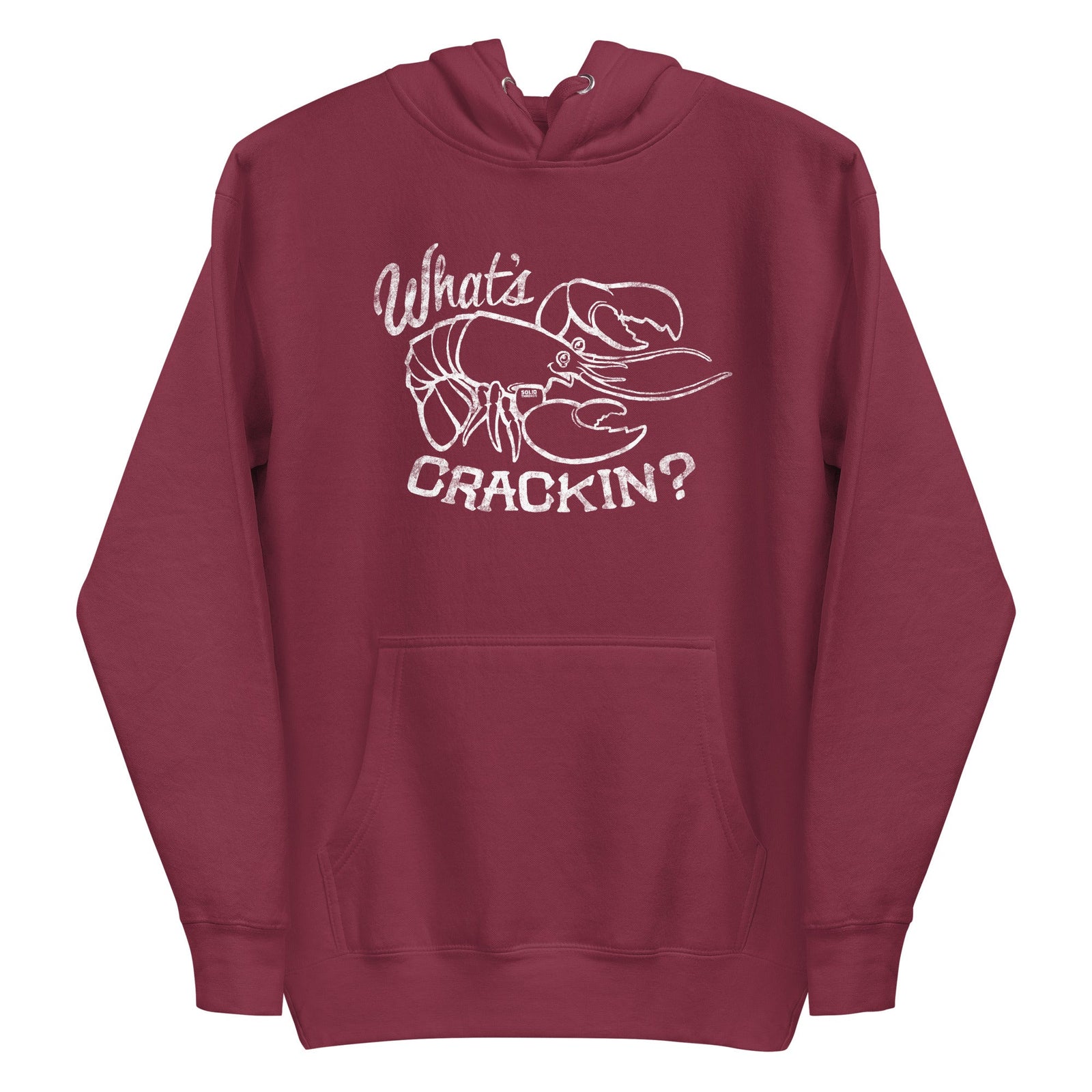What's Crackin Funny Classic Pullover Hoodie | Vintage Crawfish Fleece | Solid Threads