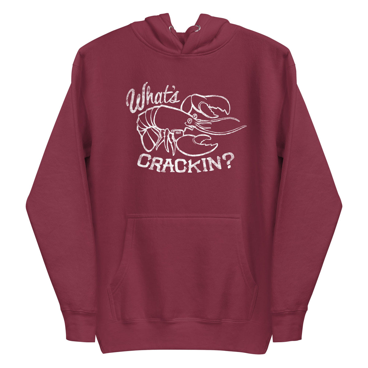 Unisex What&#39;s Crackin Funny Classic Pullover Hoodie | Vintage Crawfish Fleece | Solid Threads