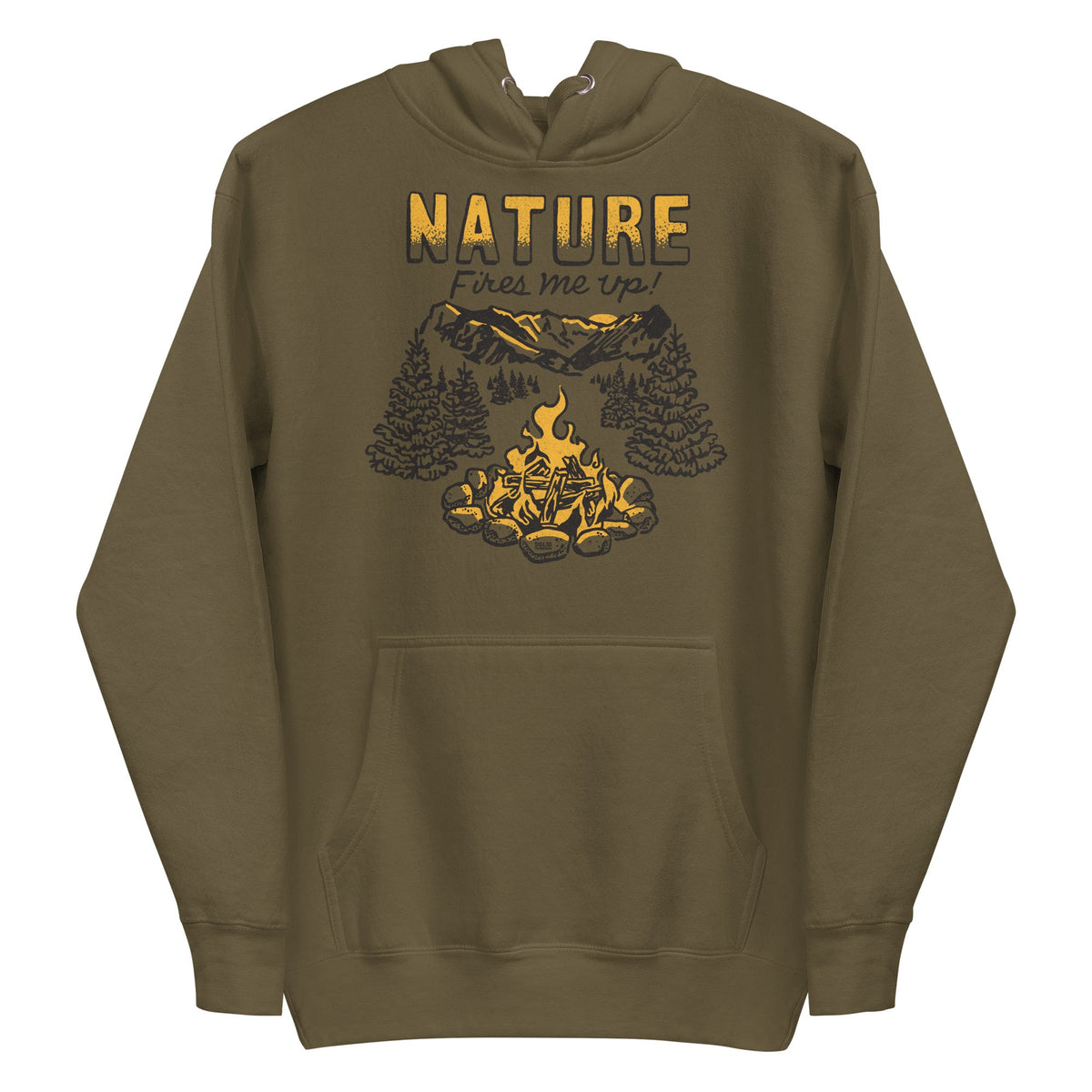 Unisex Nature Fires Me Up Vintage Classic Pullover Hoodie | Funny Camping Fleece | Solid Threads