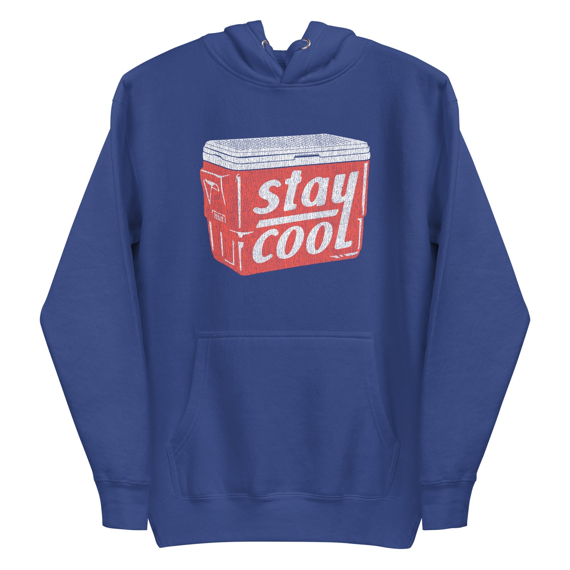 Unisex Stay Cool Vintage Classic Pullover Hoodie | Retro Summer Drinking Fleece | Solid Threads