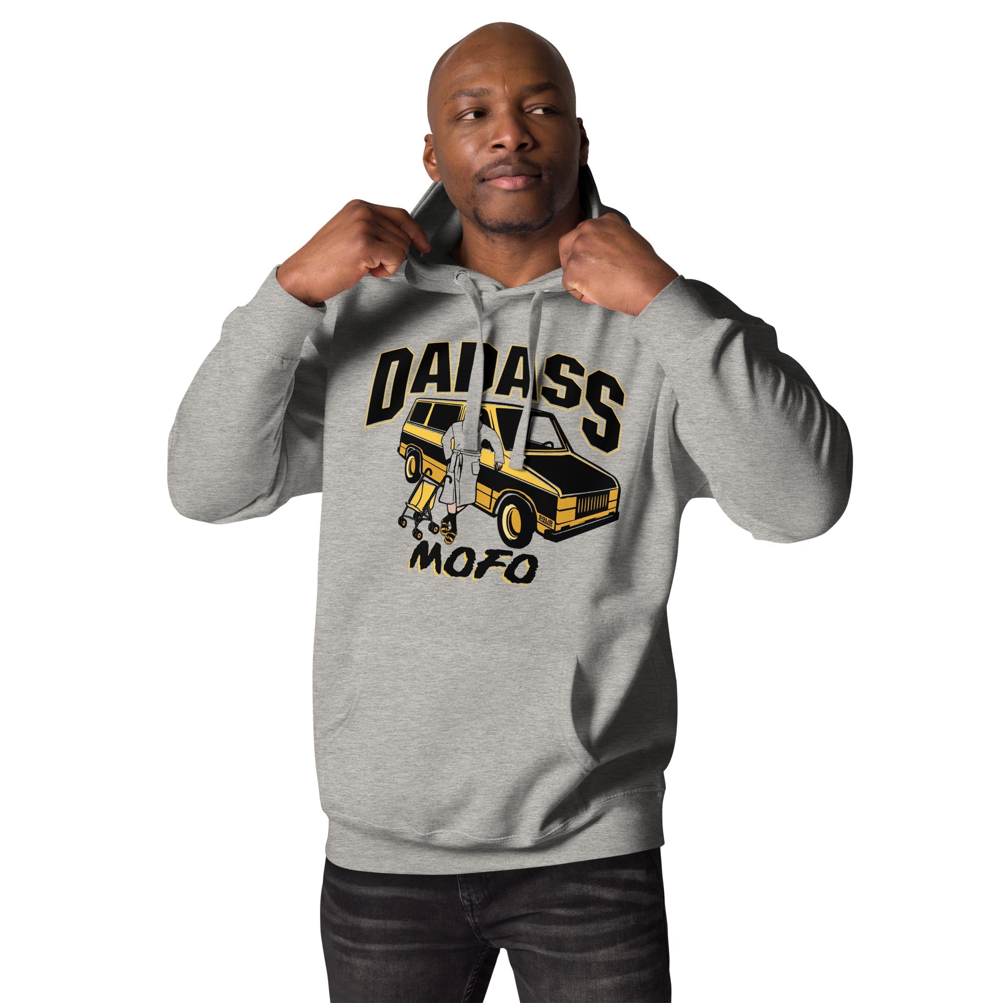 Dadass Vintage Classic Pullover Hoodie | Funny Parenting Fleece | Solid Threads