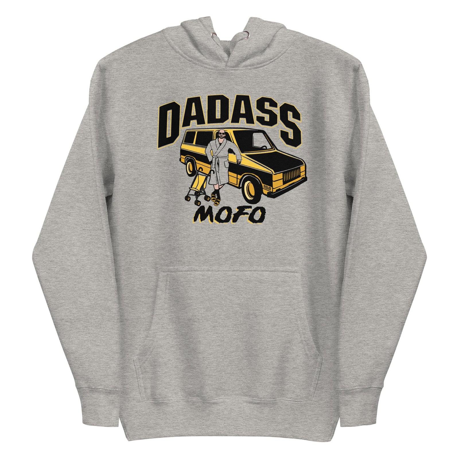 Dadass Vintage Classic Pullover Hoodie | Funny Parenting Fleece | Solid Threads