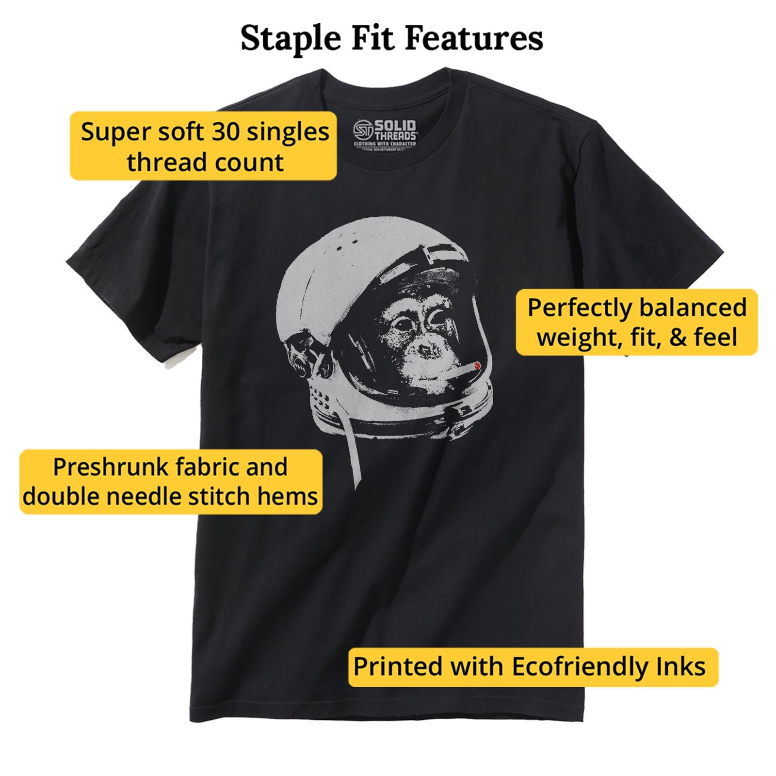 Cold War Vet Cool Staple T-shirt in Black - Fit Attributes