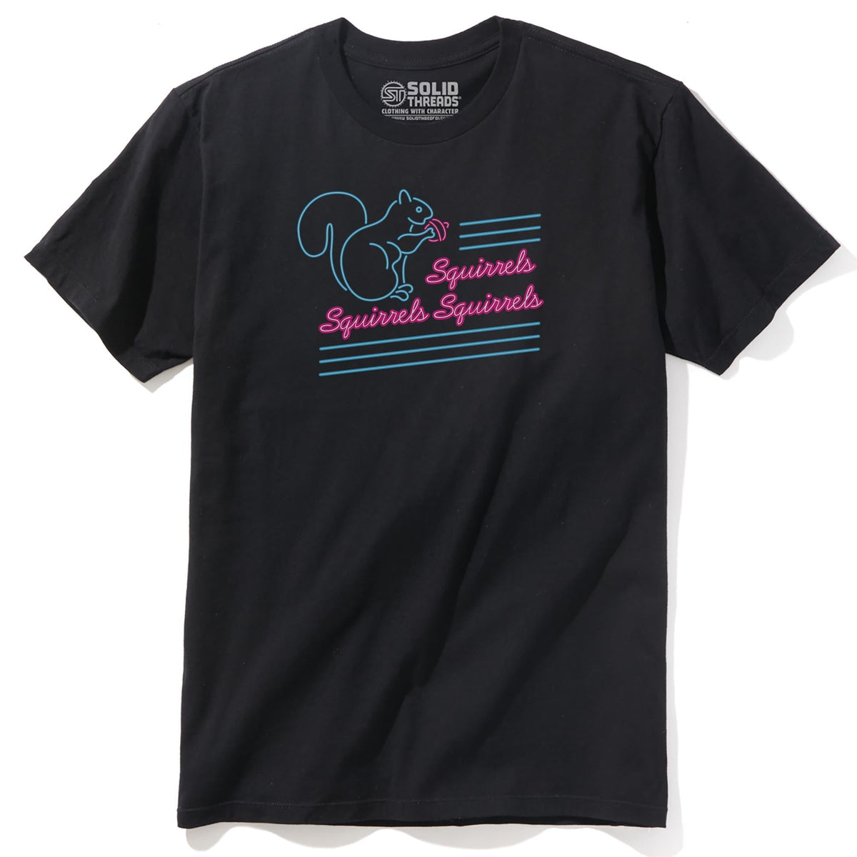 Squirrels Squirrels Squirrels Funny Staple T-shirt in Black - Front View