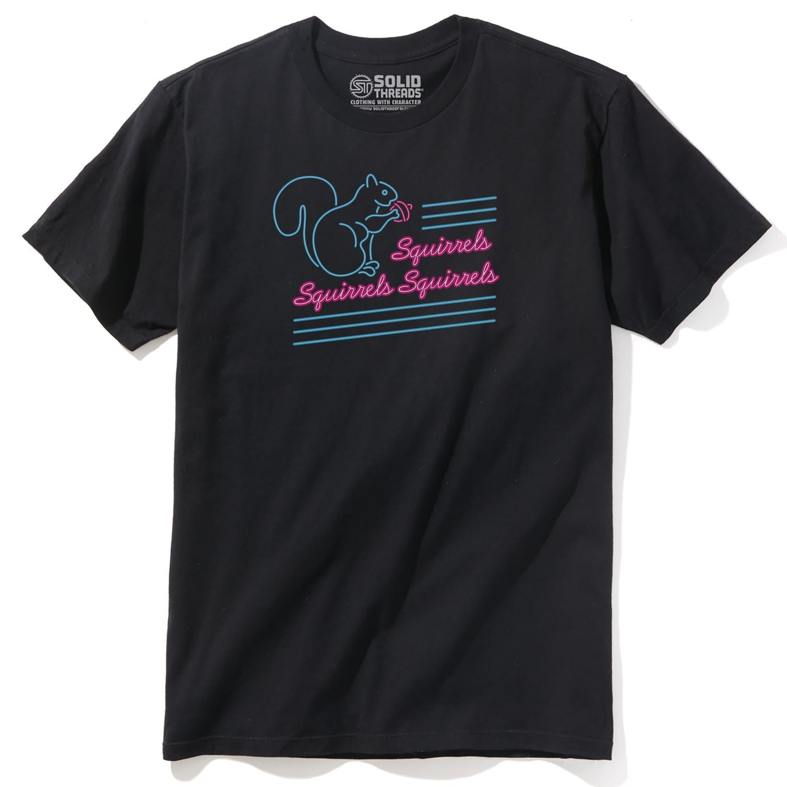 Squirrels Squirrels Squirrels Funny Staple T-shirt in Black - Front View