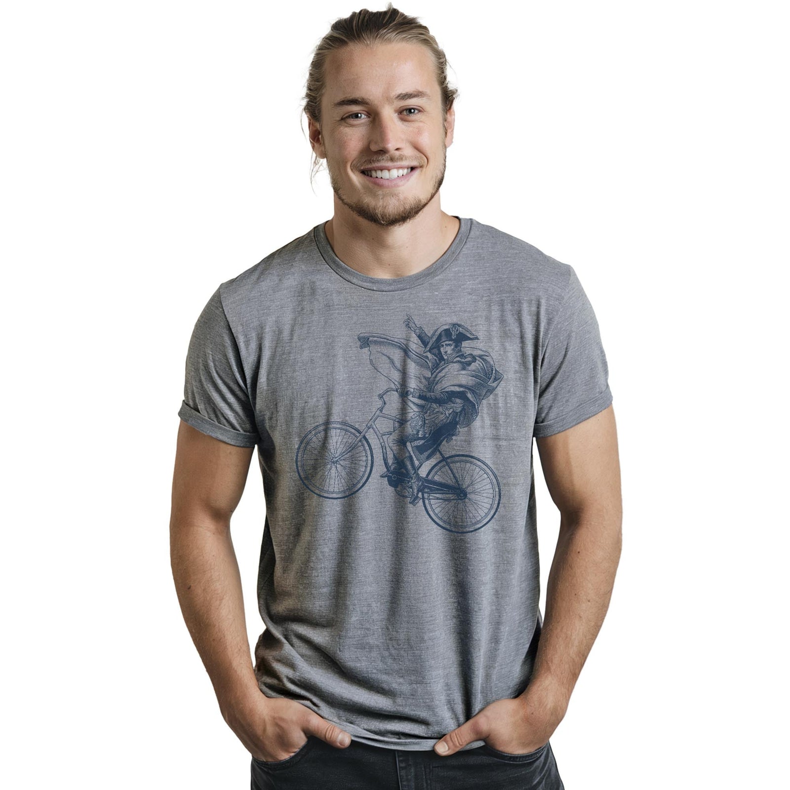 Napoleon Beach Cruiser Cool Staple T-shirt in Ash Heather On Model - Front View