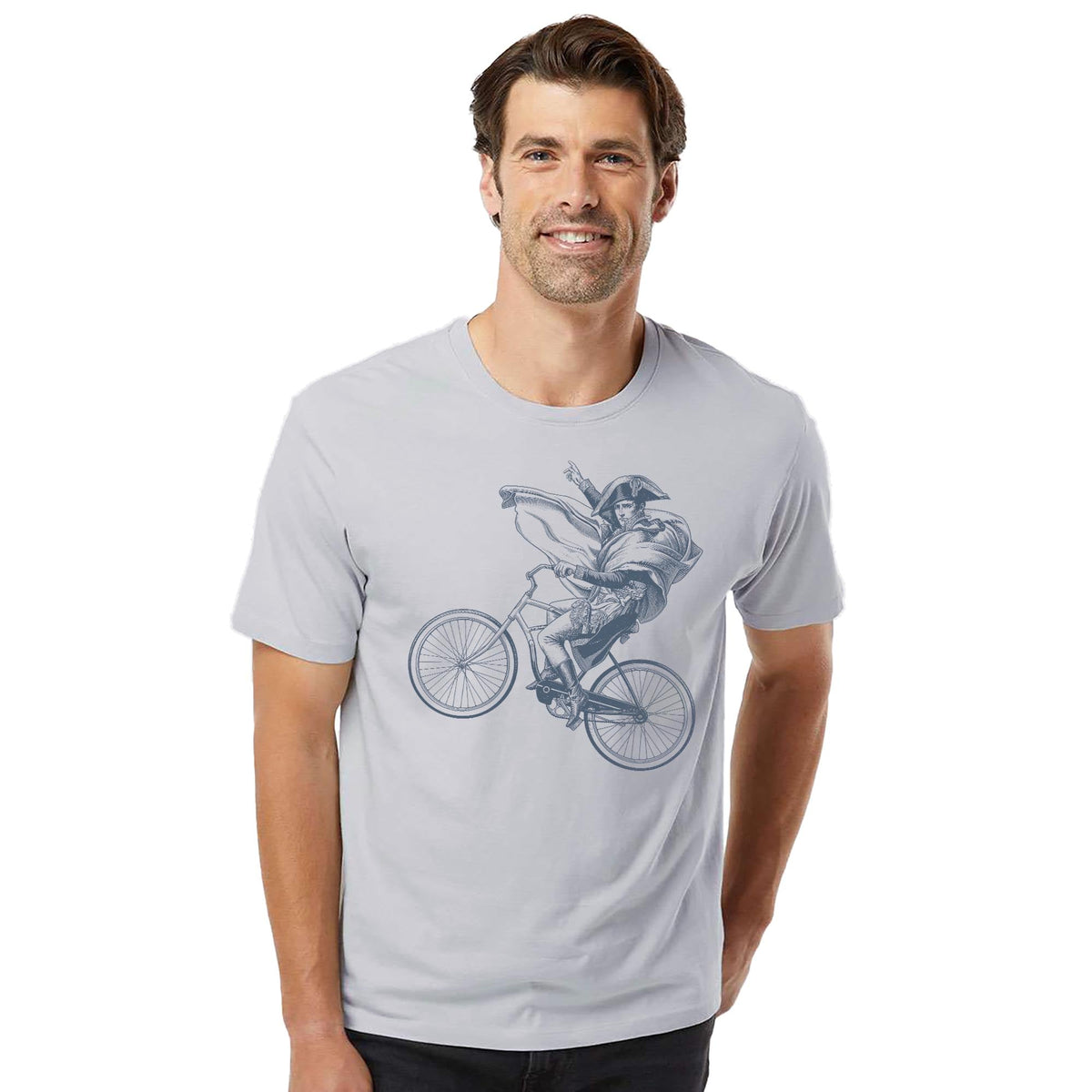 Napoleon Beach Cruiser Cool Organic T-shirt in Silver On Model - Front View